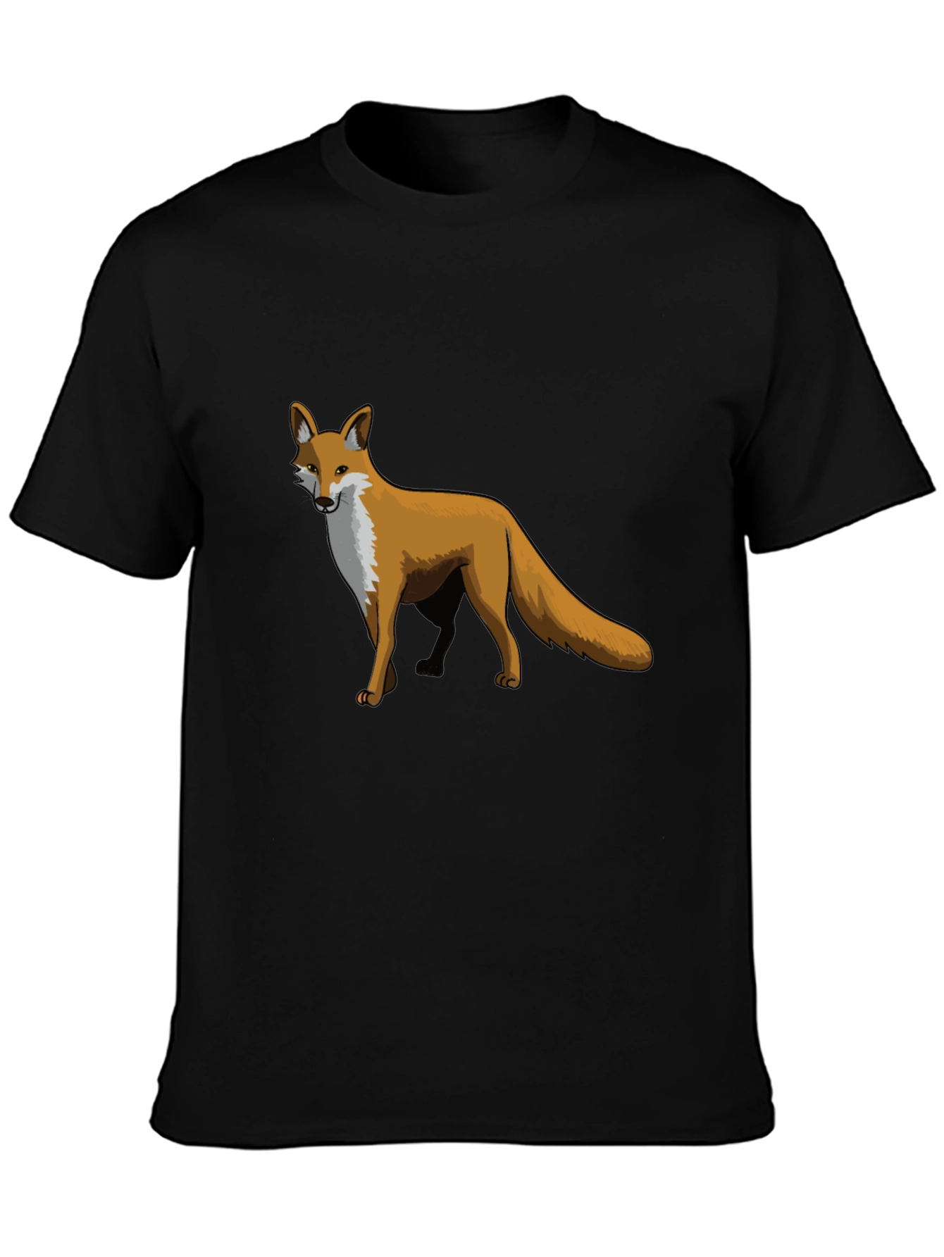 Black Fox Graphic Print Tee - Unique Animal Design T-Shirt view 3