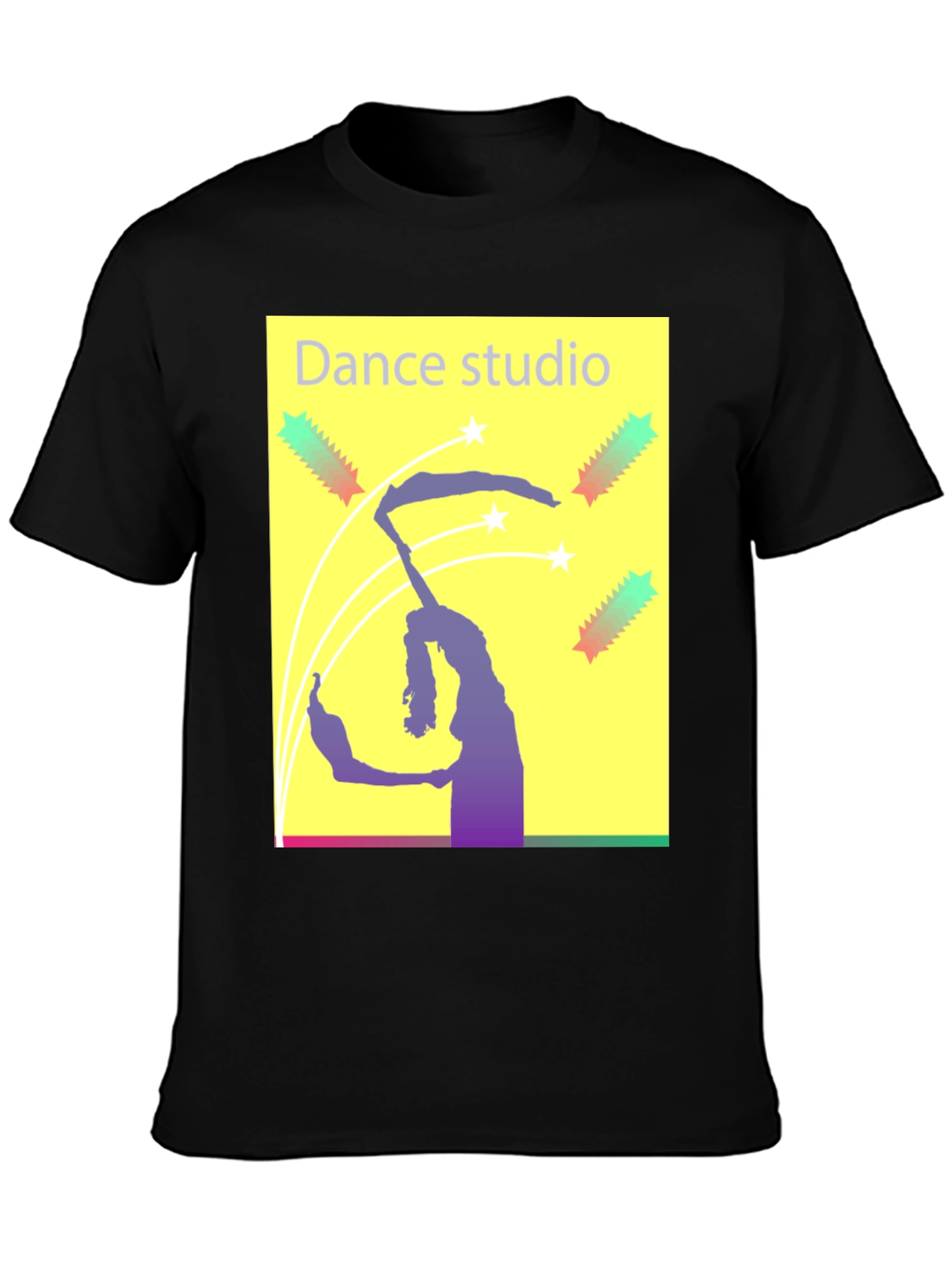 Black Dance Studio Graphic Tee - Black Cotton T-Shirt view 3