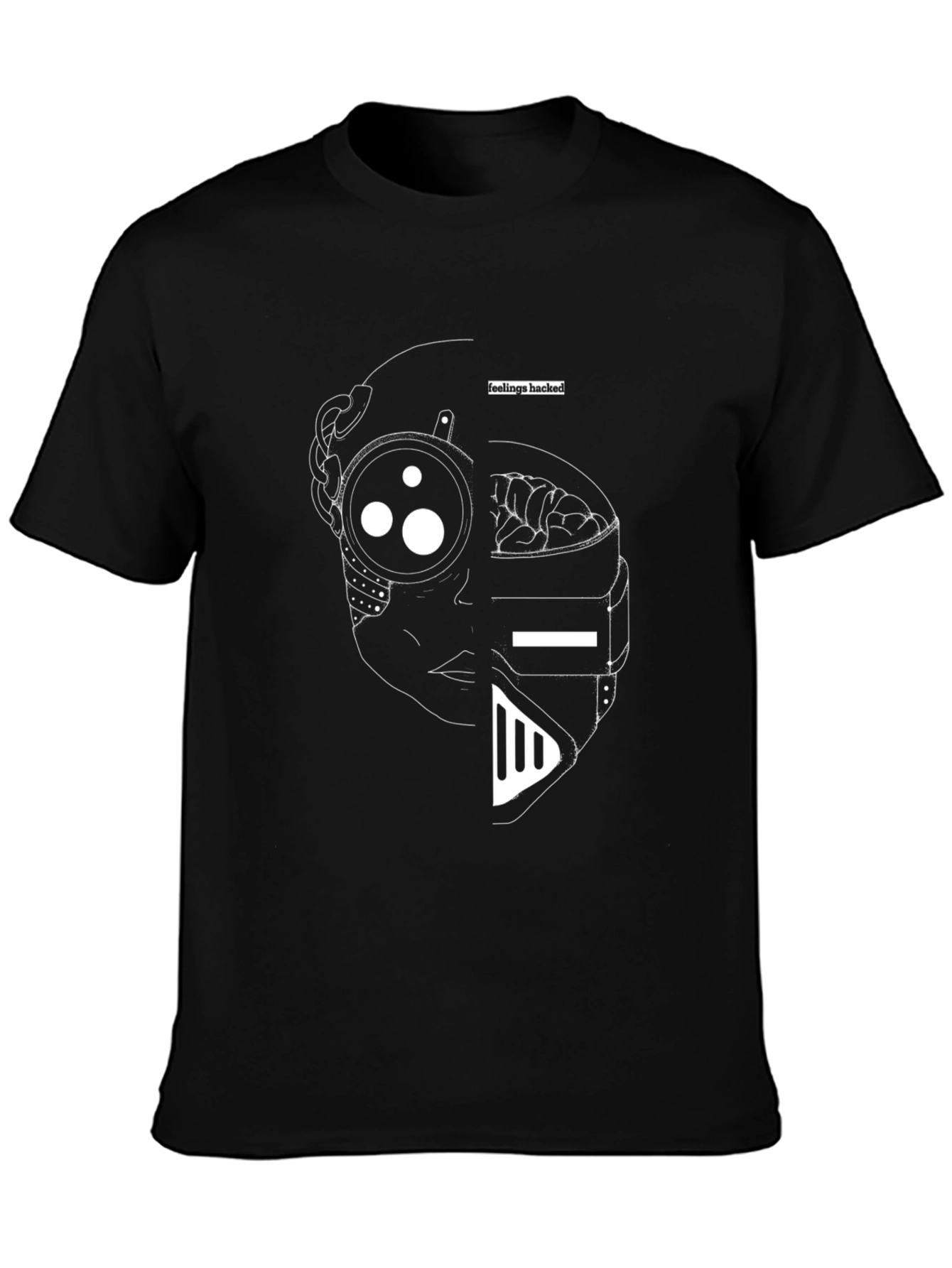 Black Feelings Hacked T-Shirt - Modern Graphic Tee view 3