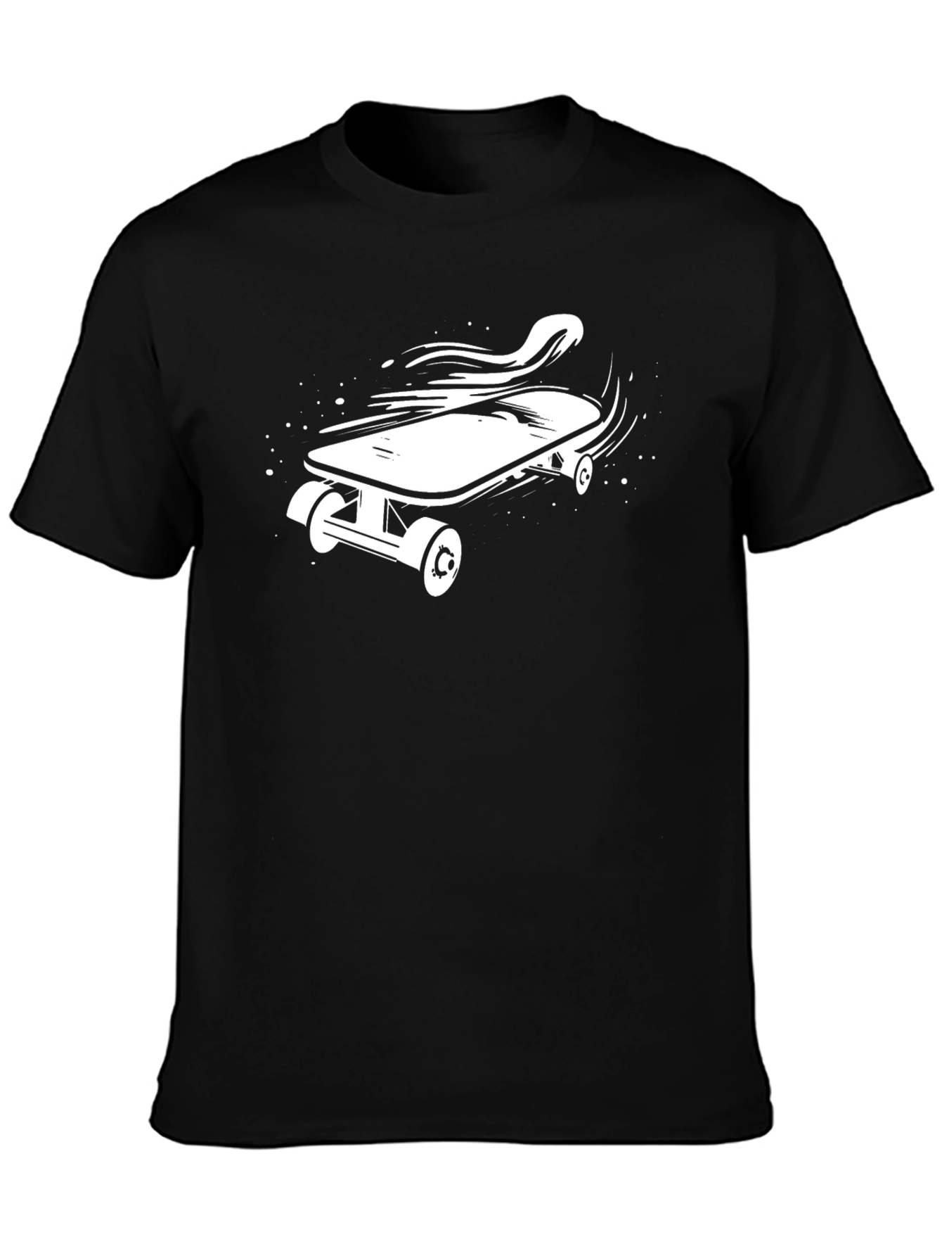 Black Skateboard Graphic Black Tee view 3