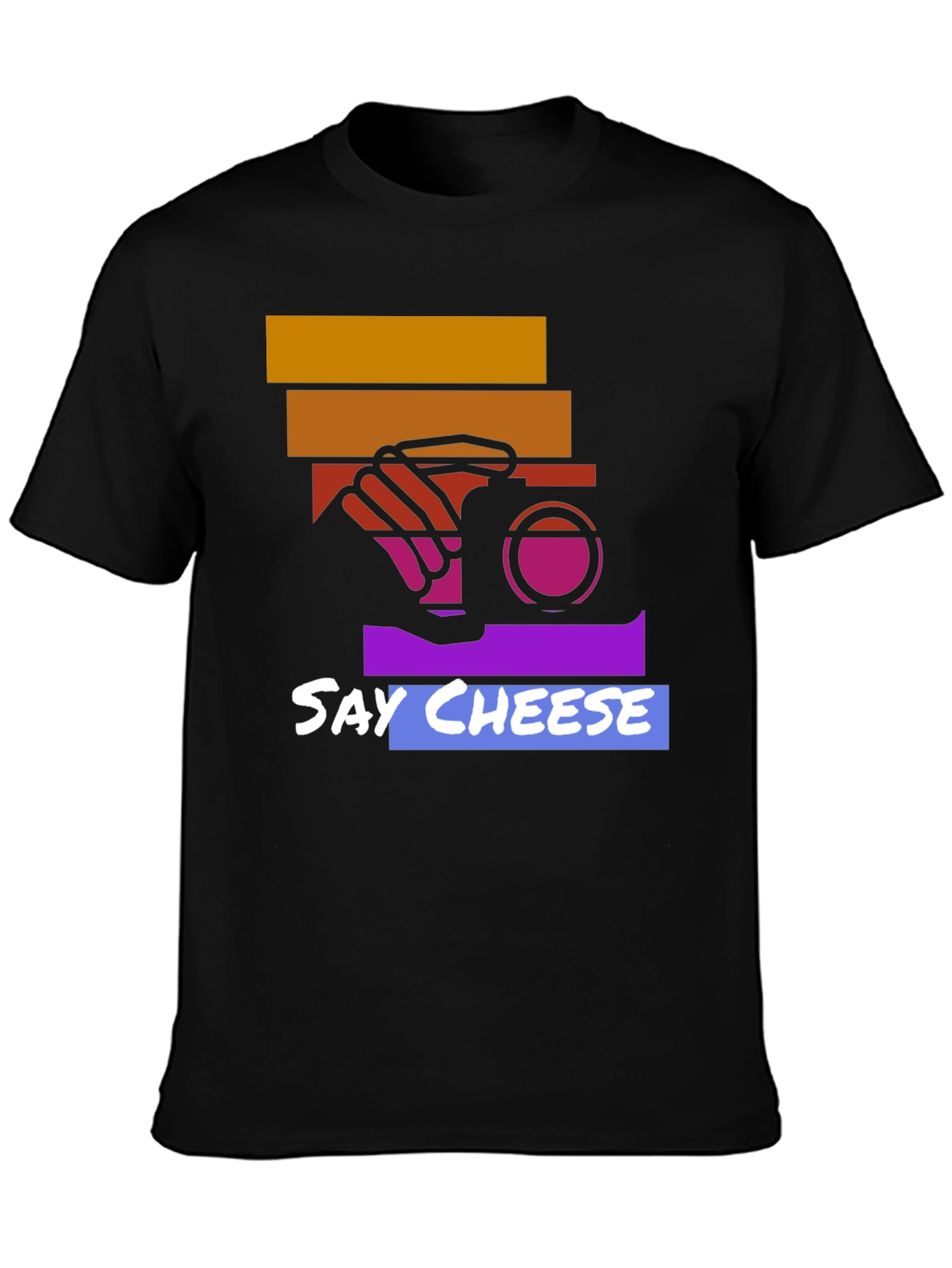 Black Say Cheese Graphic Tee - Camera Lover T-Shirt view 3