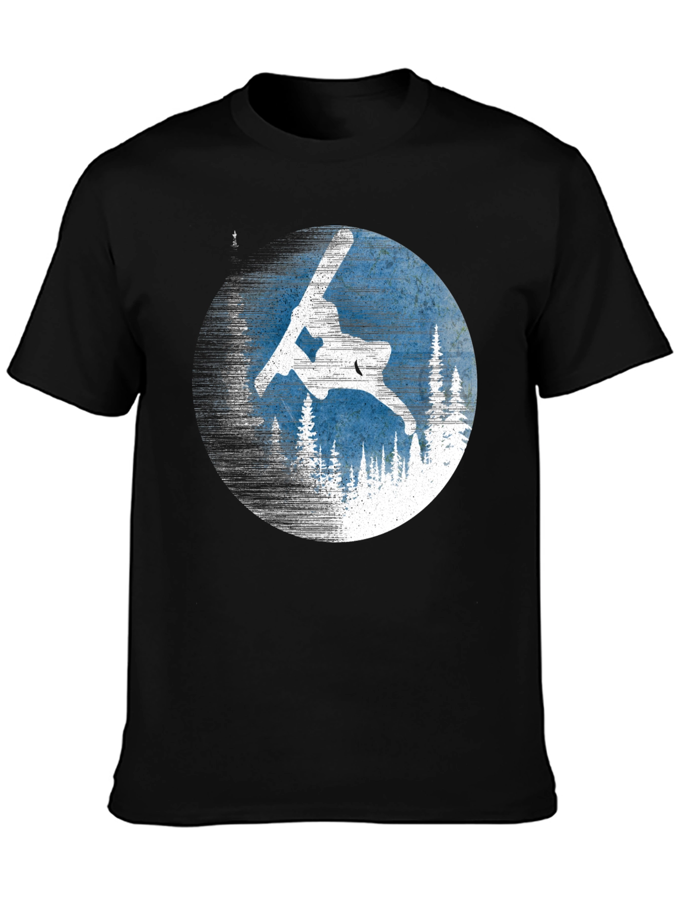 Black Snowboarder T-Shirt - Winter Sports Apparel view 3