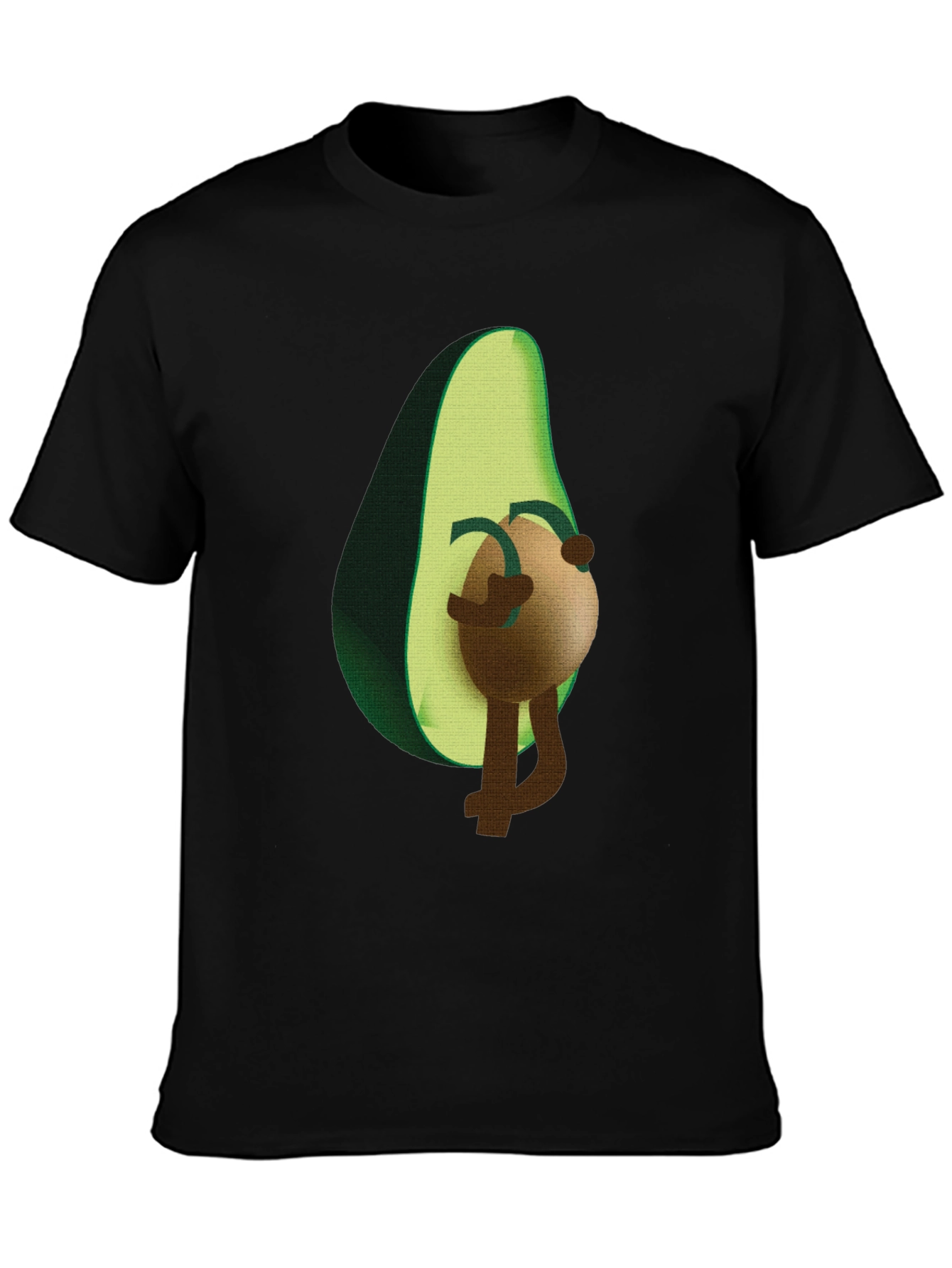 Black Funny Avocado T-Shirt - Fruit with Attitude view 3