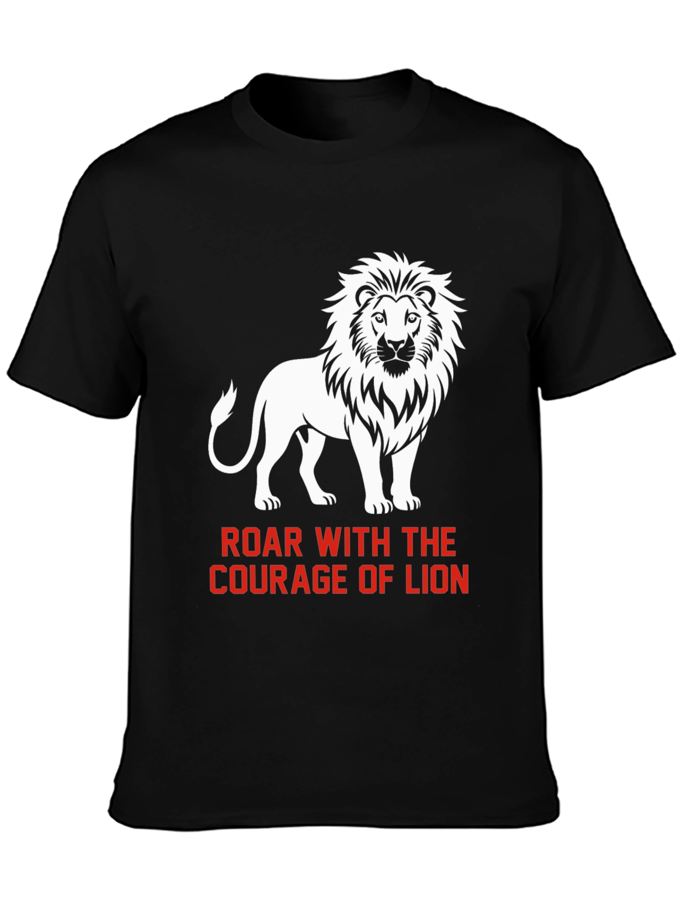 Black Courage of Lion Graphic T-Shirt view 3
