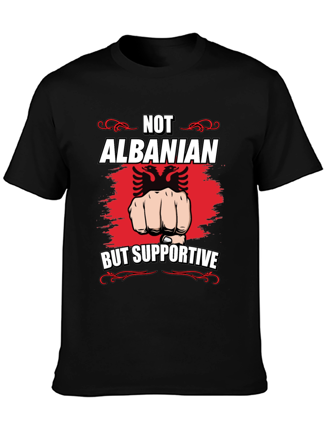 Black Albanian Supporter Graphic T-Shirt view 3