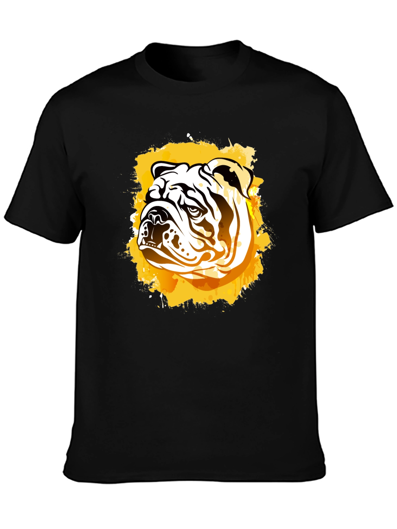 Black Bulldog Graphic Print Black T-Shirt view 3