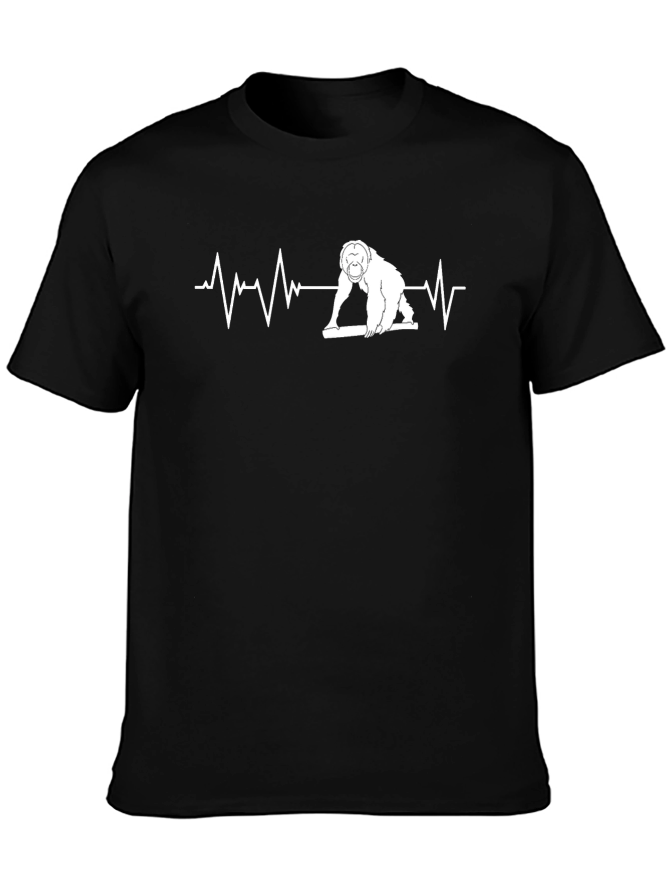 Black Curling Orangutan Heartbeat T-Shirt view 3