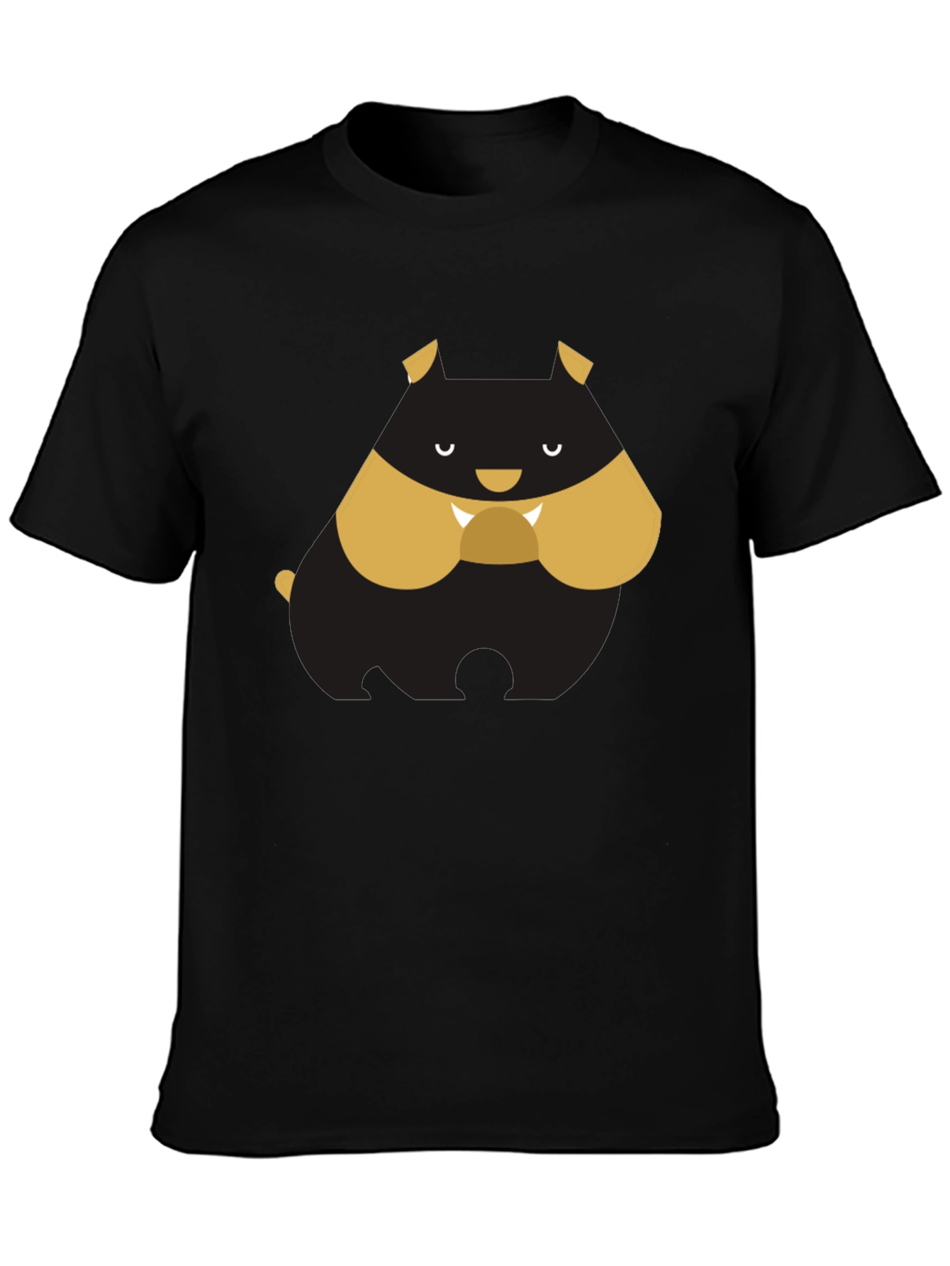 Black Cartoon Bulldog Graphic Tee - Black T-Shirt view 3