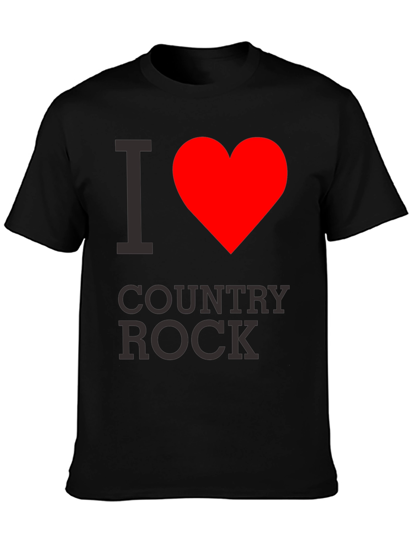 Black I Heart Country Rock Black T-Shirt view 3