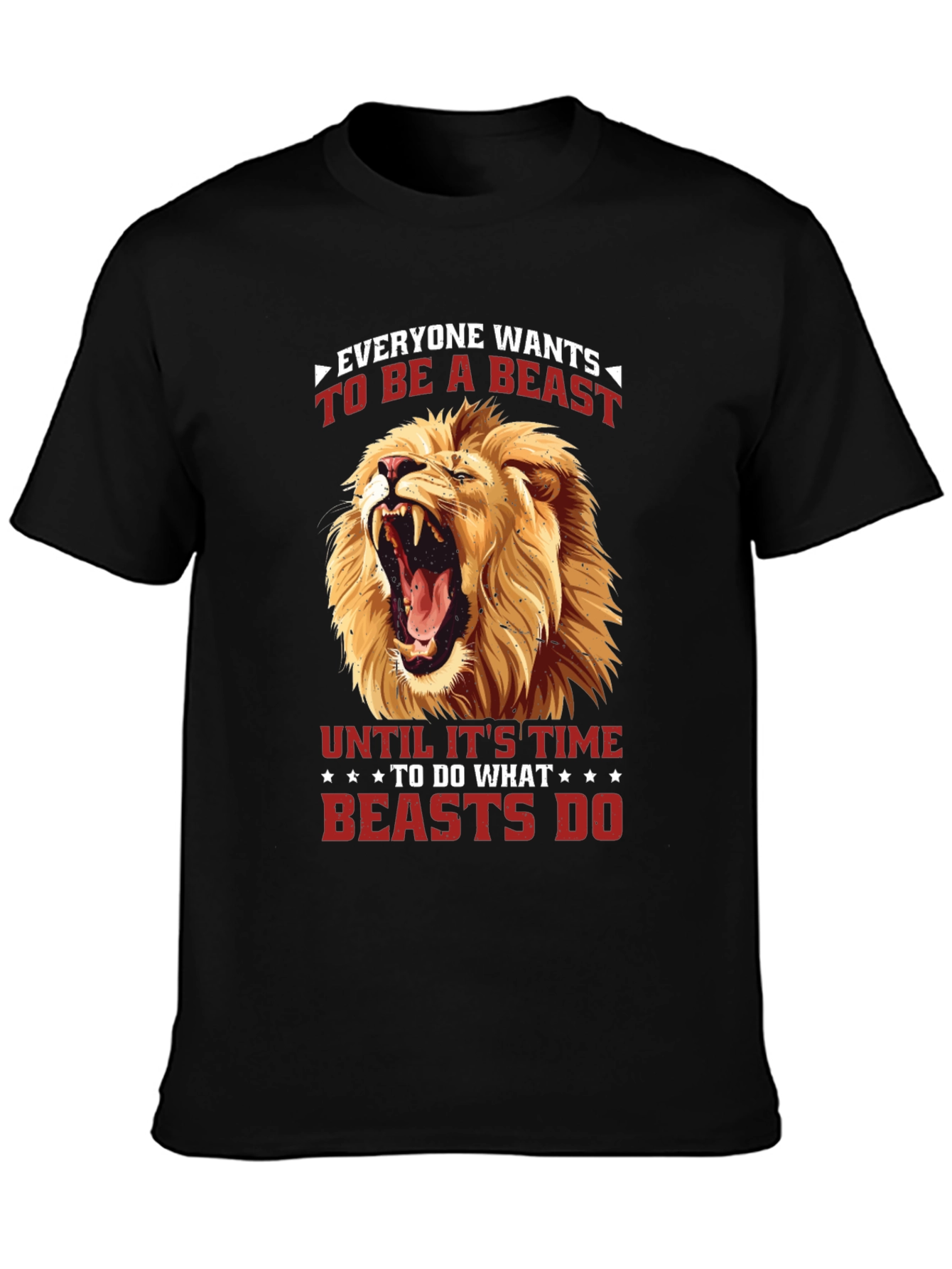 Black Lion Beast Graphic T-Shirt - Bold Statement Tee view 3