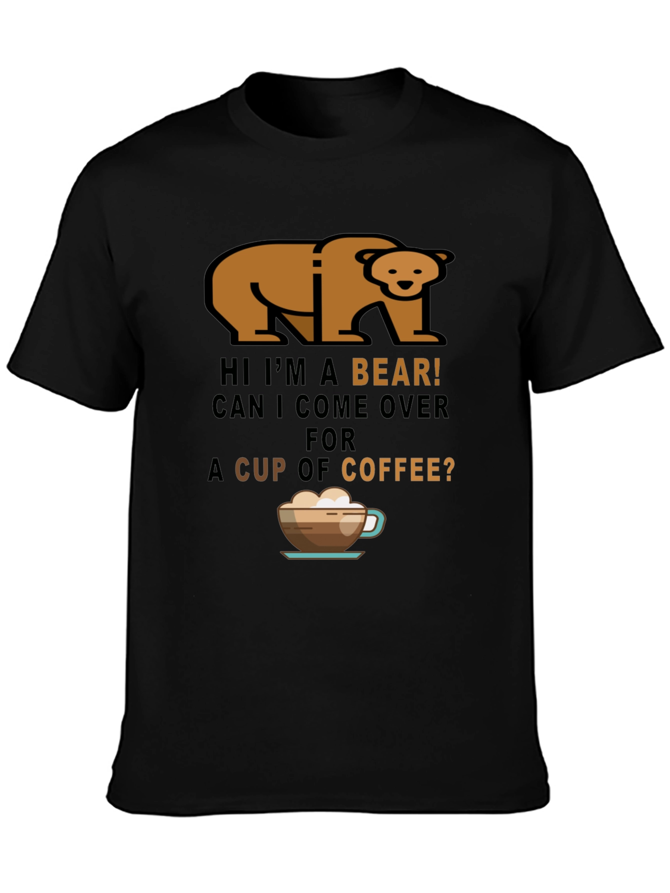Black Bear Coffee T-Shirt - Funny Graphic Tee view 3