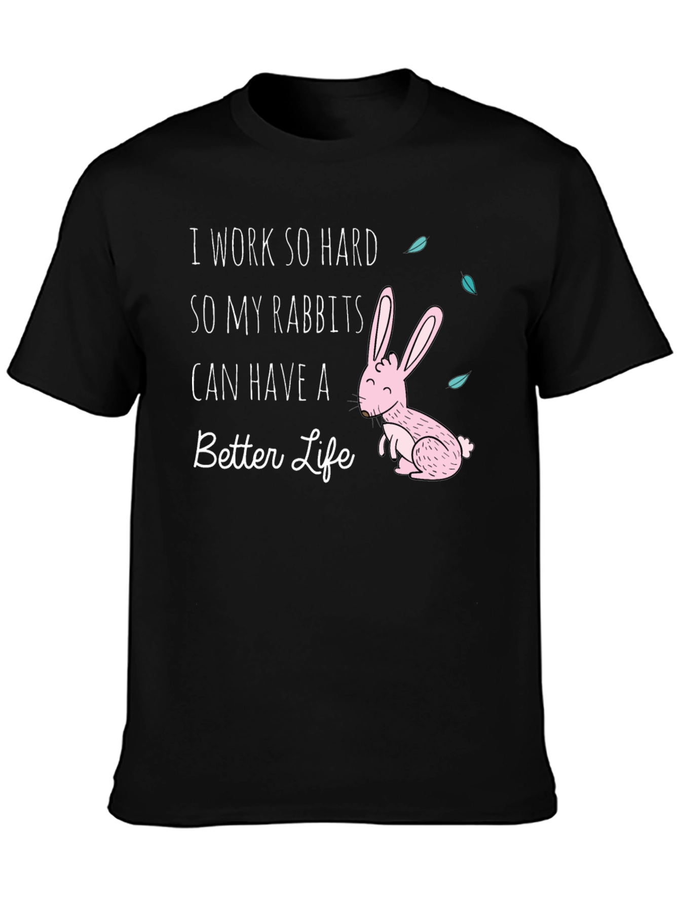 Black Rabbit Lover Graphic T-Shirt view 3