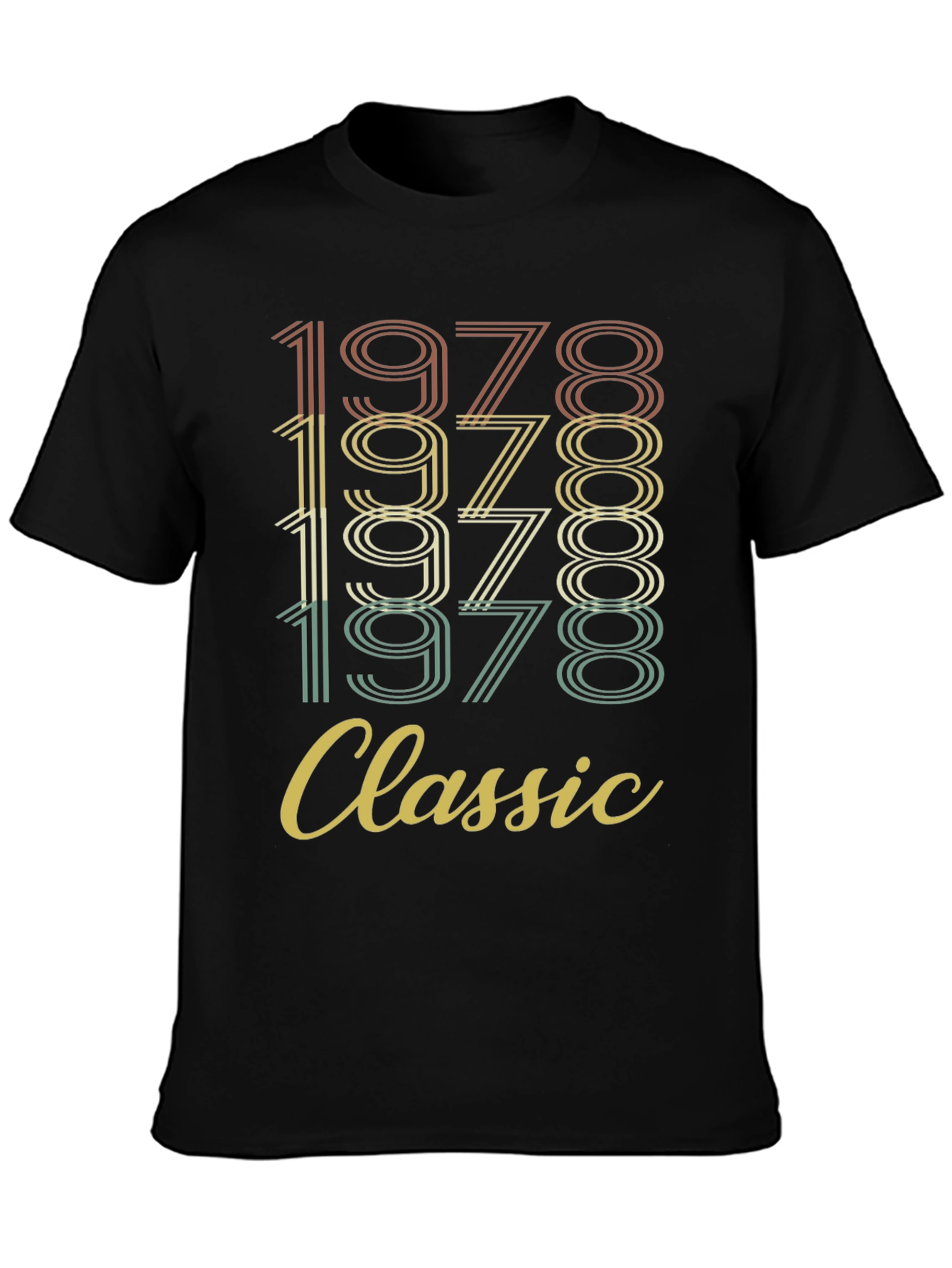 Black Vintage 1978 Classic Birthday T-Shirt view 3