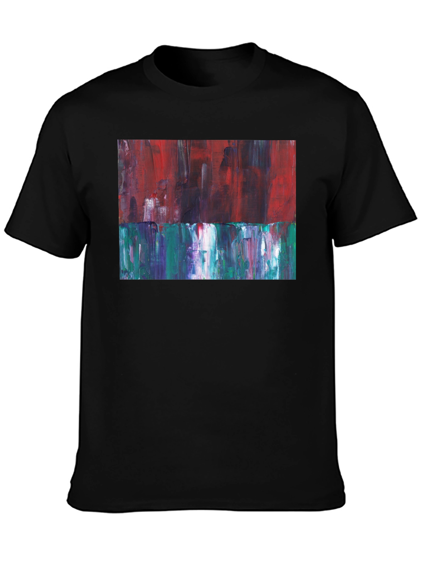 Black Abstract Expression Tee - Artistic Fashion Statement view 3