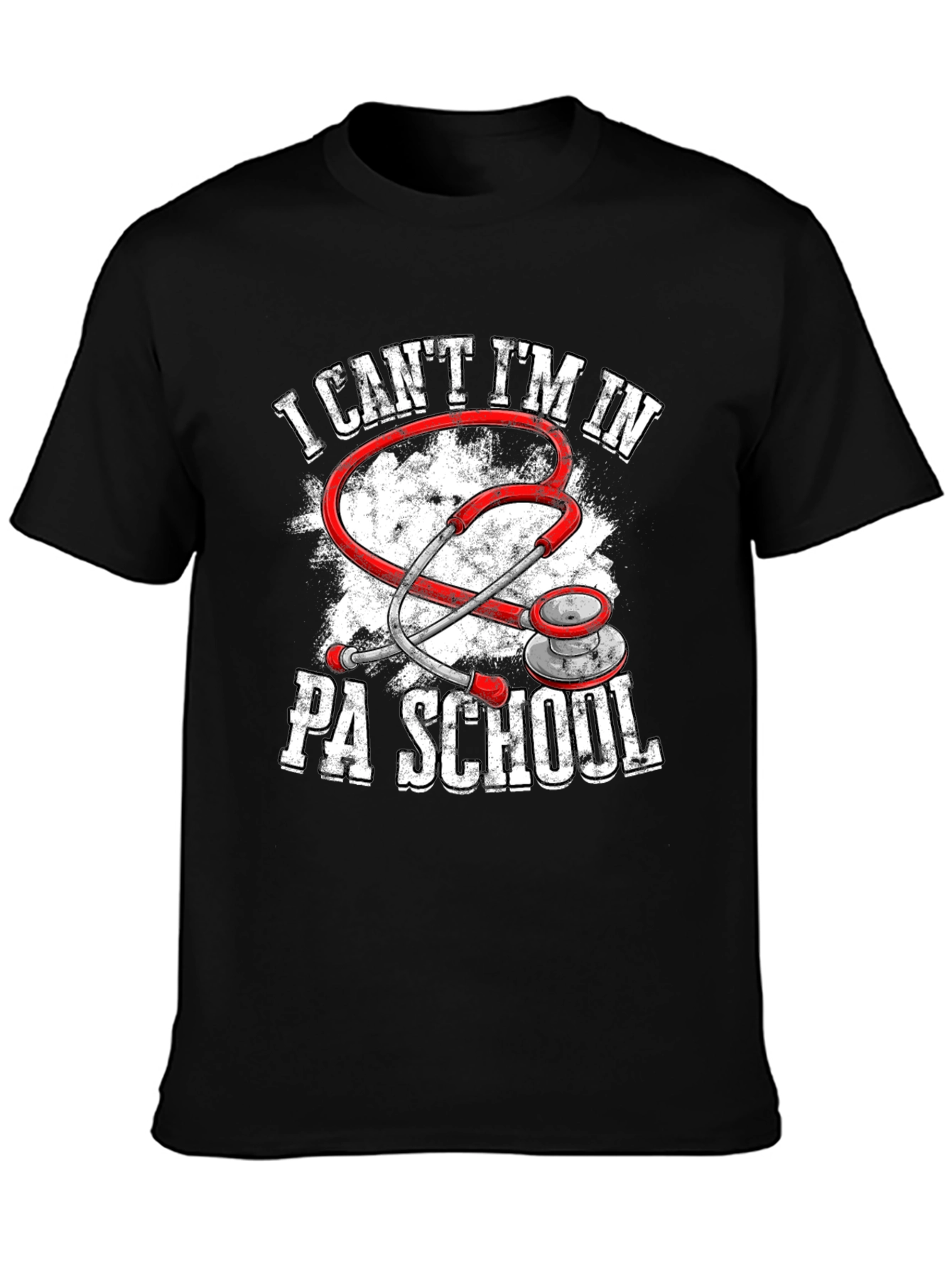 Black PA School Stethoscope Graphic Tee view 3