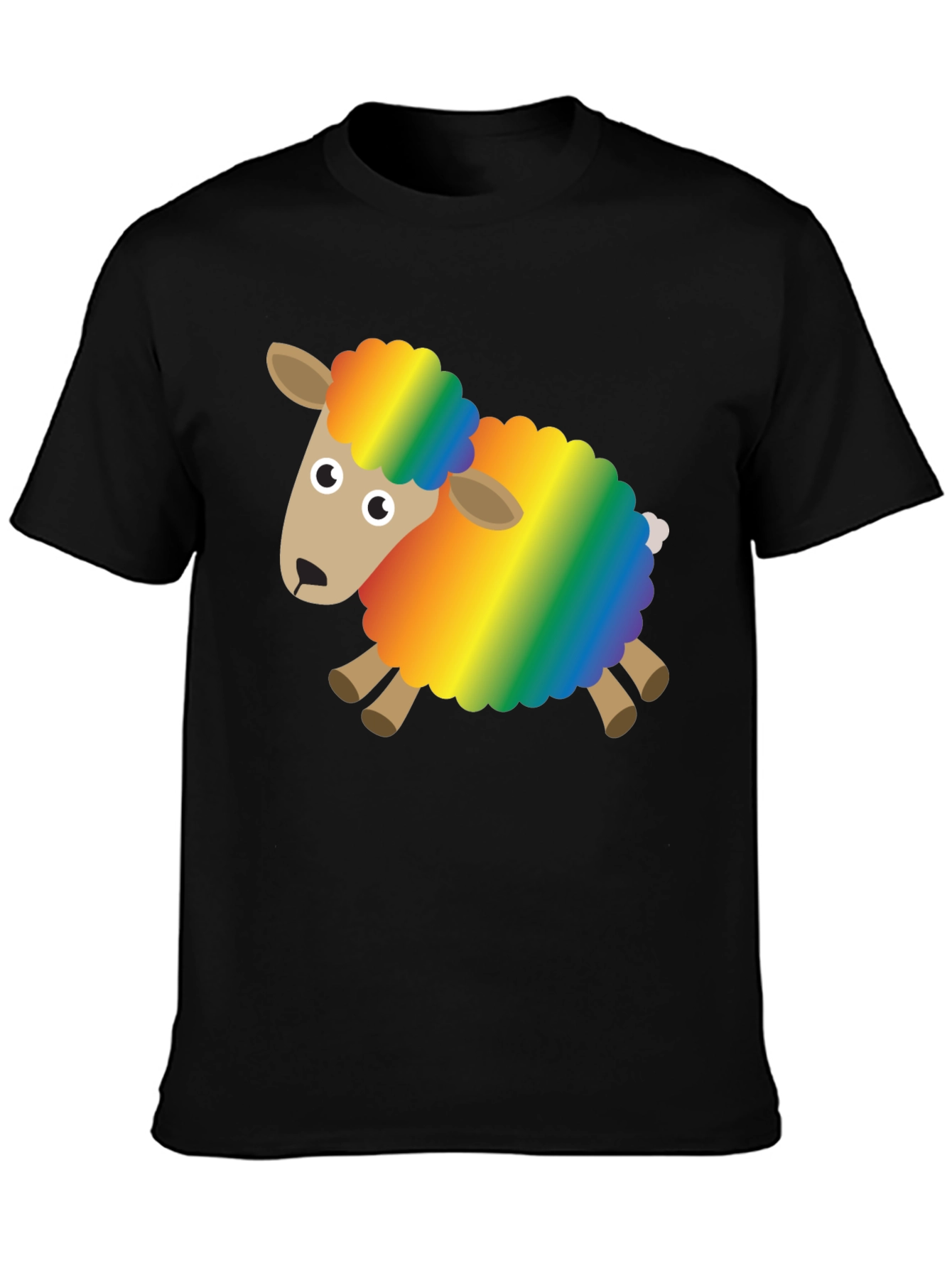 Black Rainbow Sheep Graphic Tee - Fun & Unique Design view 3