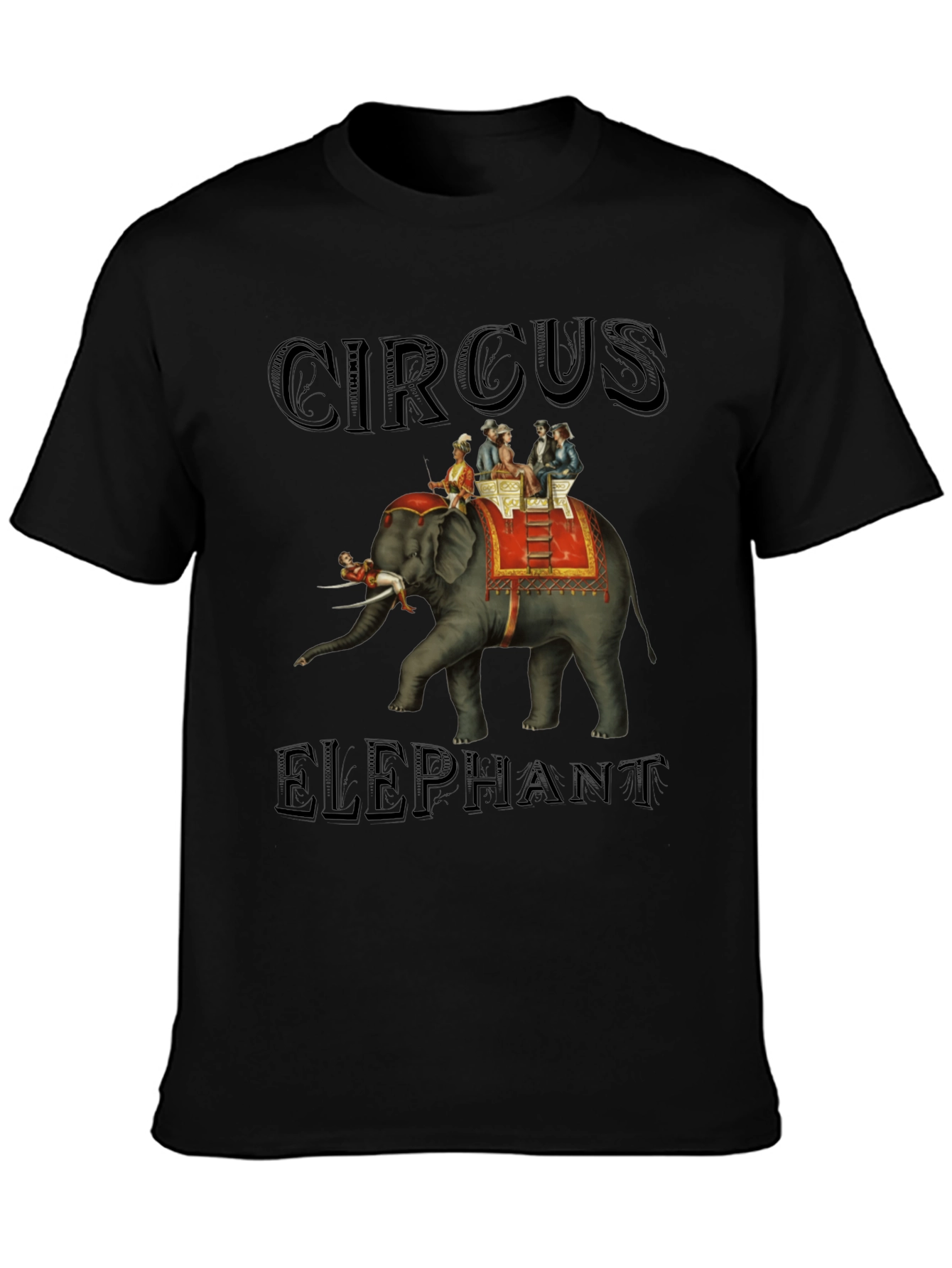 Black Circus Elephant Graphic Tee view 3