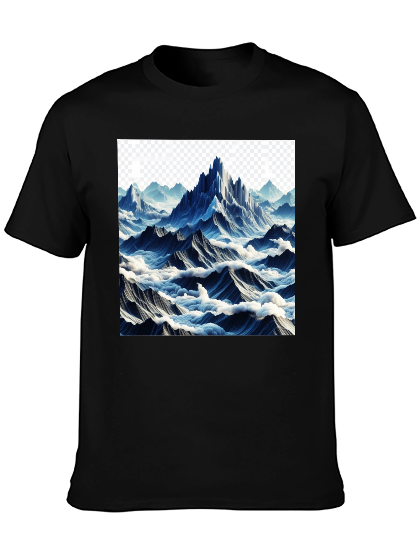 Black Mountainscape Graphic Tee - Black Cotton Comfort view 3