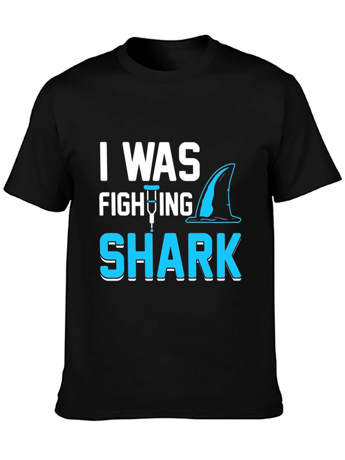 Black Shark Attack Leg Injury T-Shirt view 3
