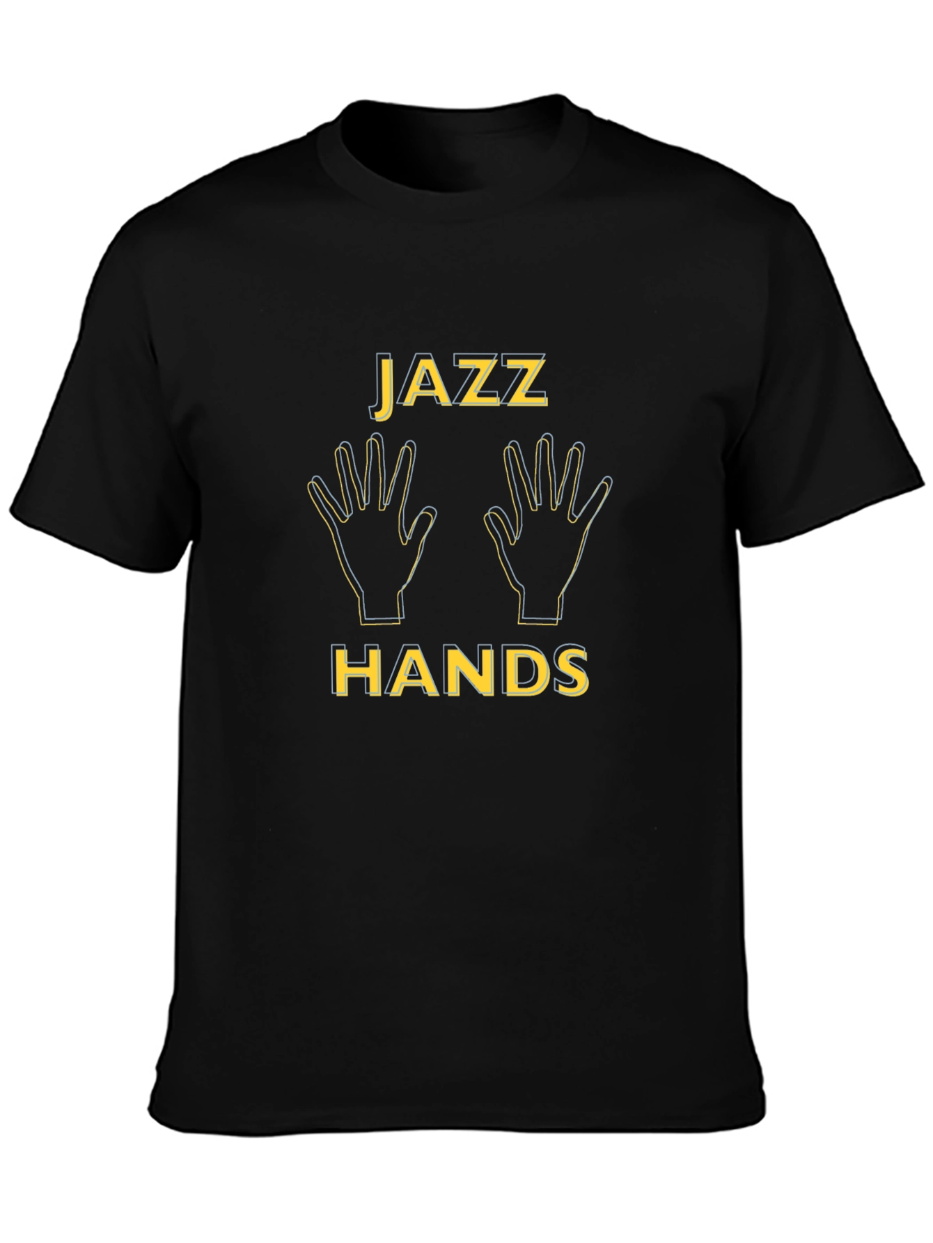 Black Jazz Hands Graphic Tee - Black Unisex T-Shirt view 3