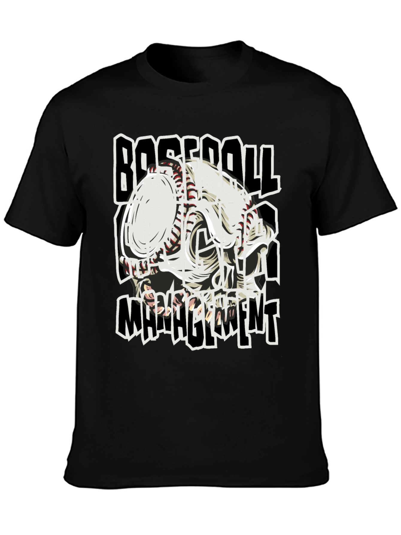 Black Baseball Management Graphic Tee view 3