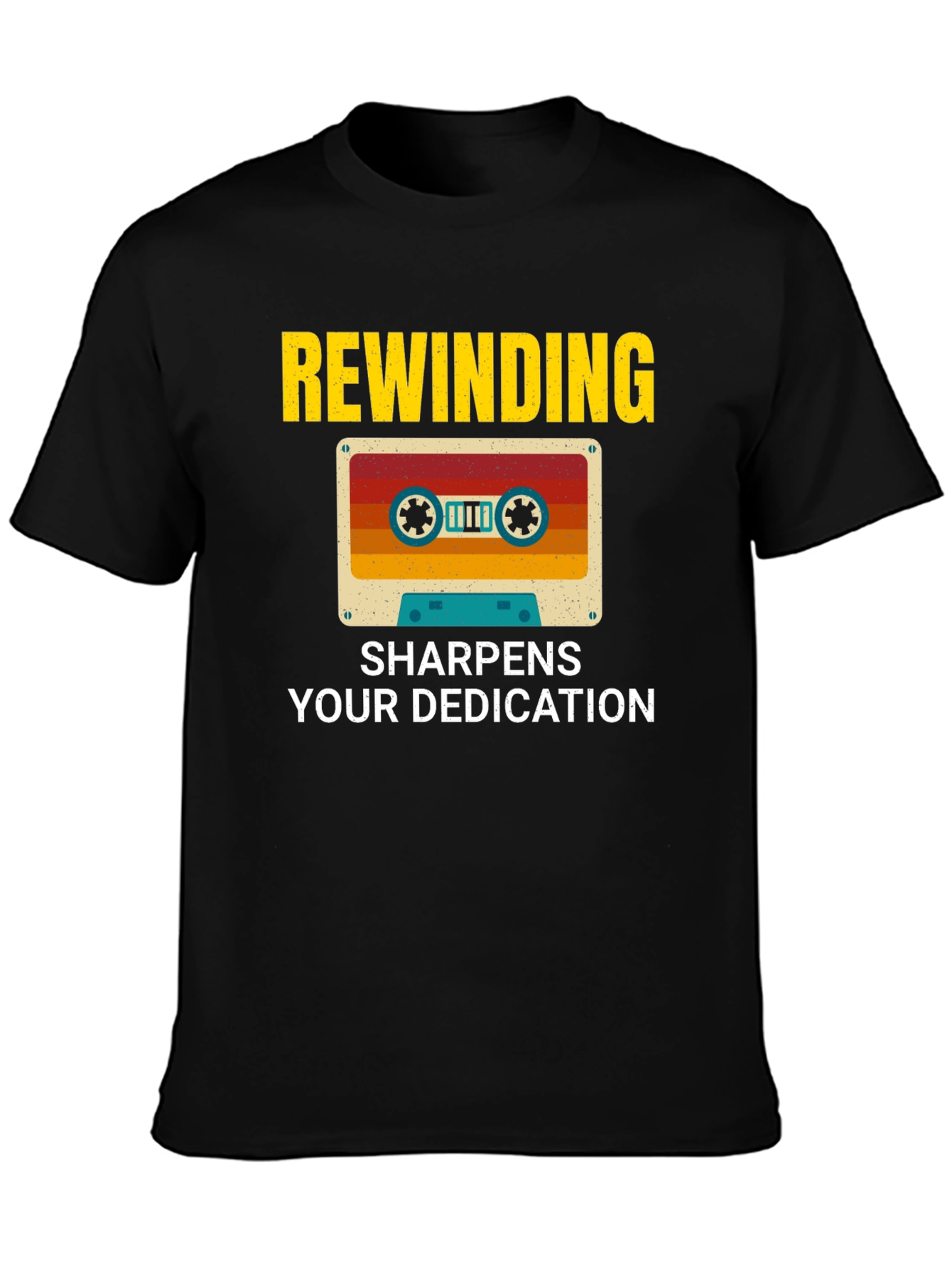 Black Rewinding Dedication Black T-Shirt view 3