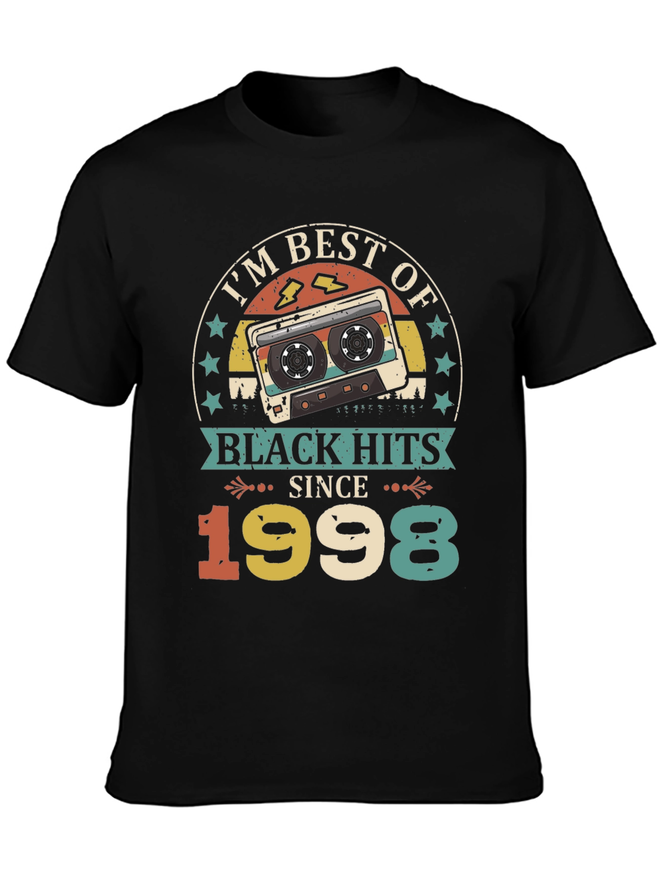 Black Best of Black Hits Since 1998 Cassette Tape T-Shirt view 3