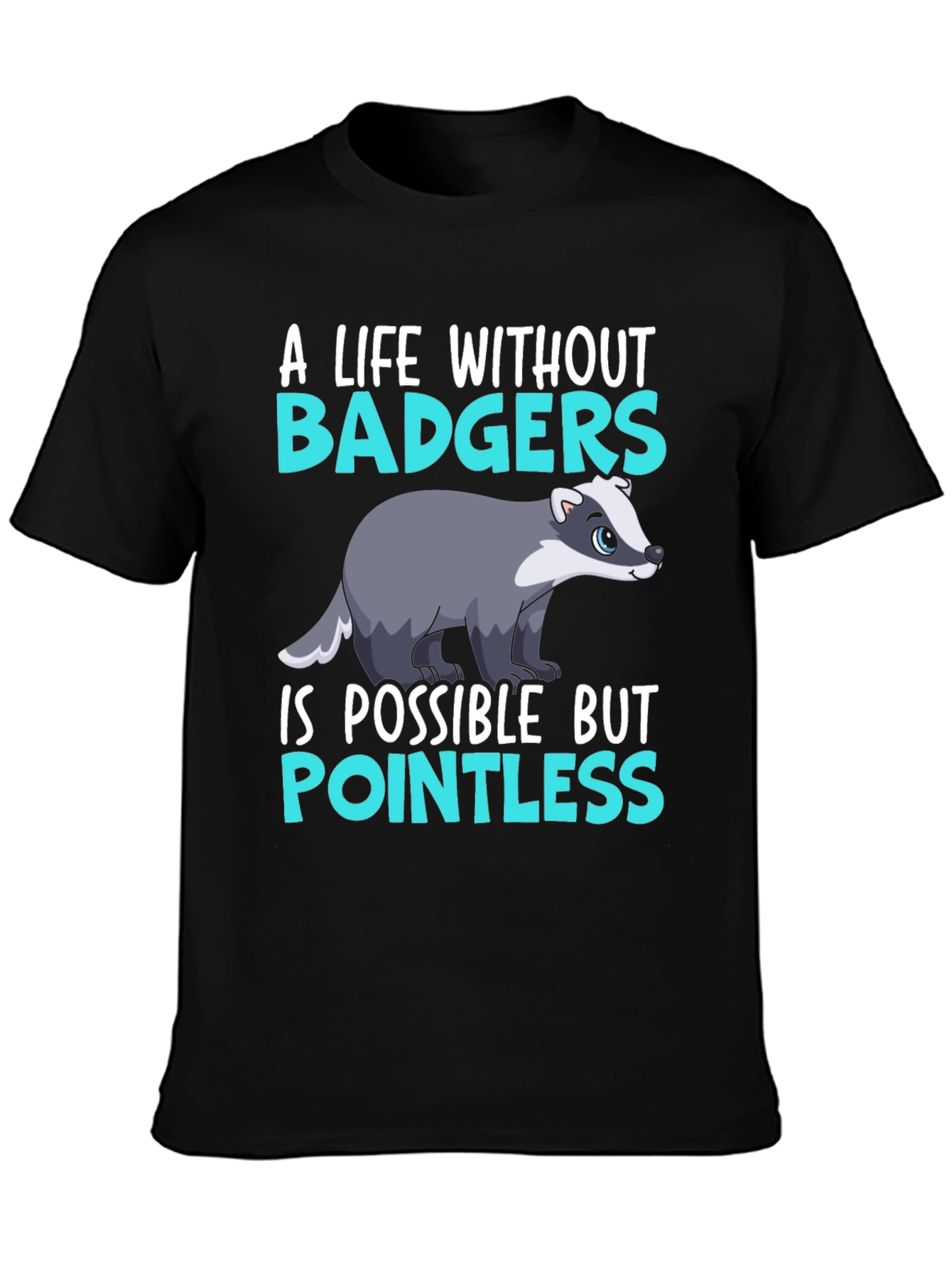 Black A Life Without Badgers Graphic Tee view 3