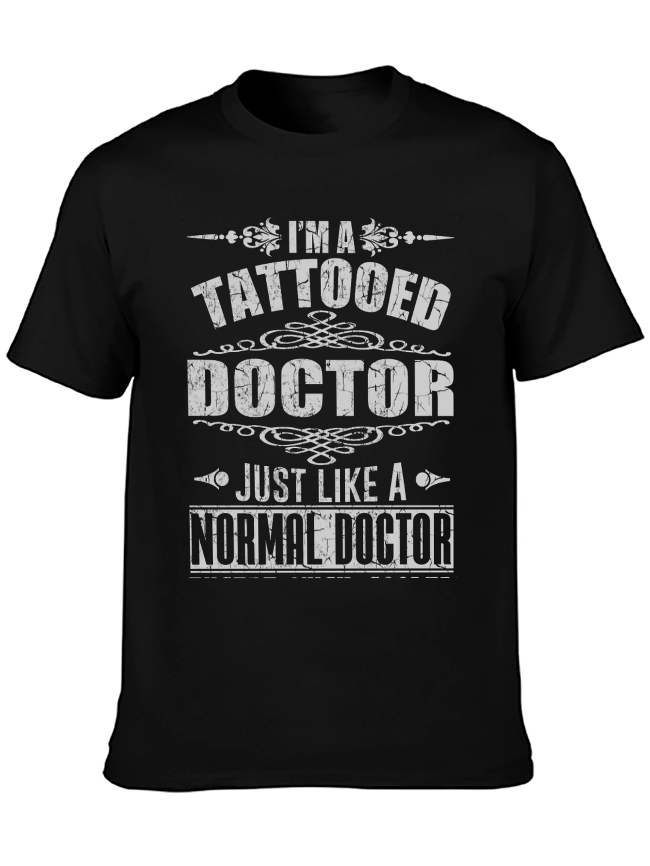 Black Tattooed Doctor T-Shirt - Novelty Graphic Tee view 3