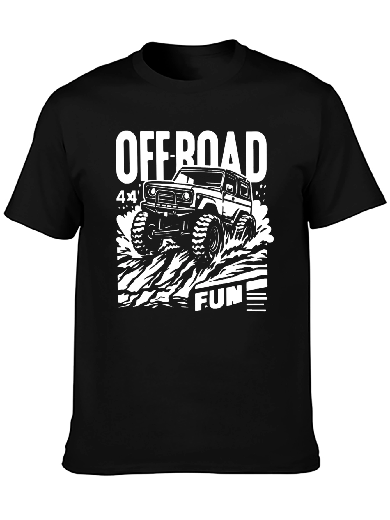 Black Off-Road Fun 4x4 Graphic T-Shirt - Black view 3
