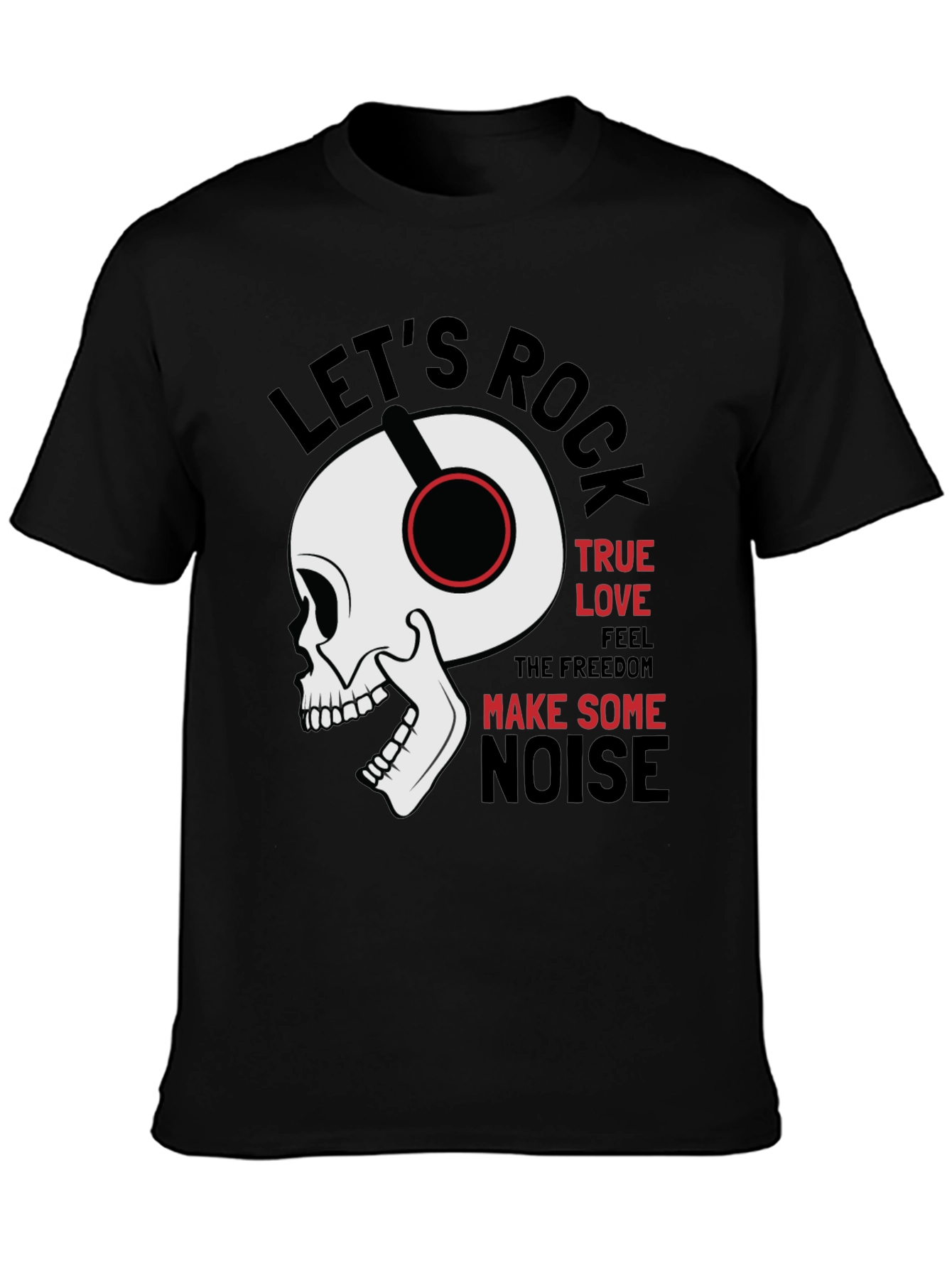 Black Rock Music Graphic Tee - Skull with Headphones view 3