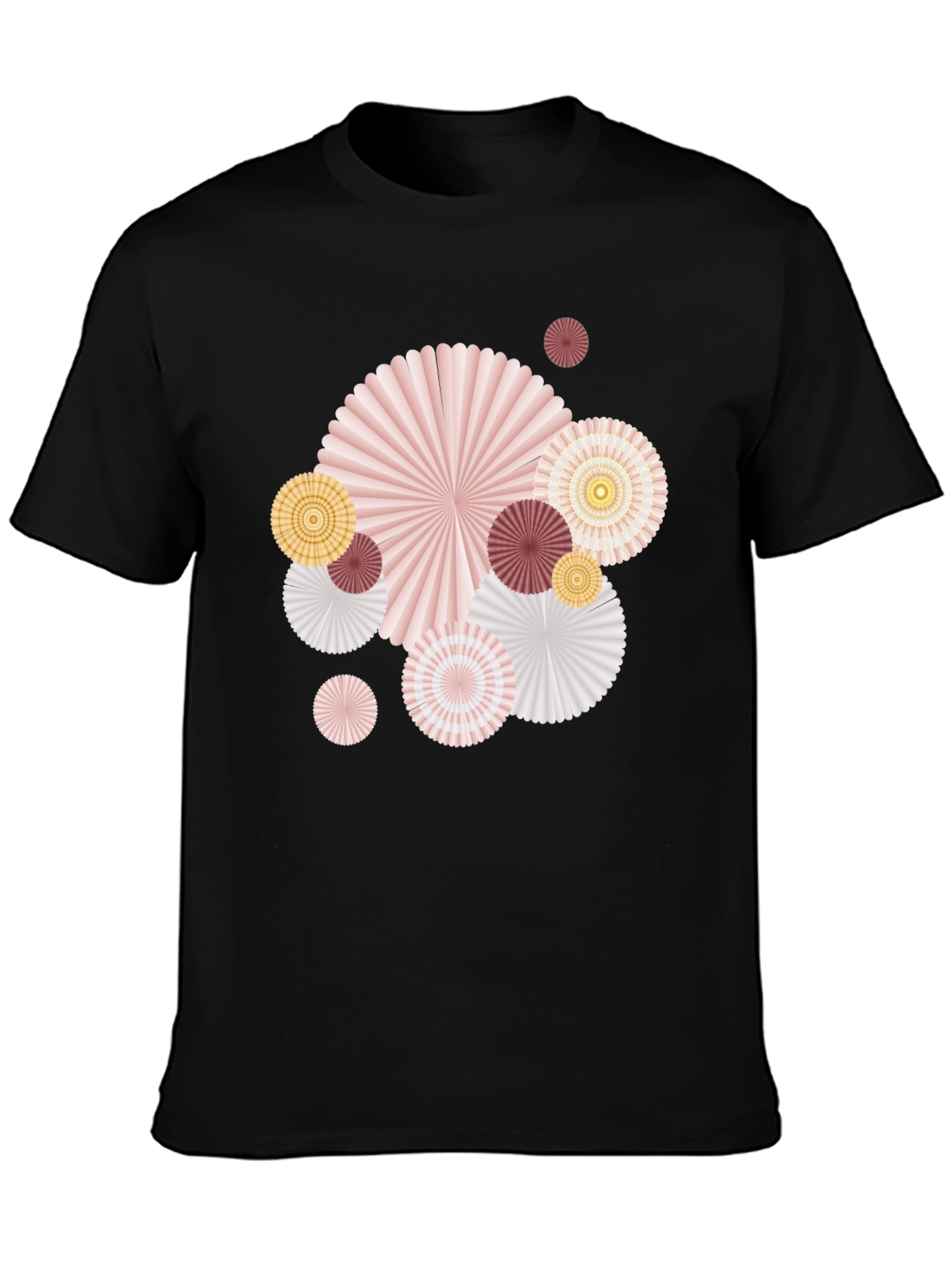 Black Paper Fan Graphic Tee - Stylish Statement Shirt view 3