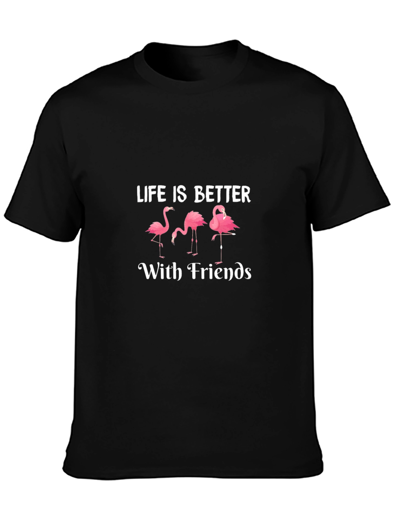 Black Life is Better with Friends Flamingo T-Shirt view 3