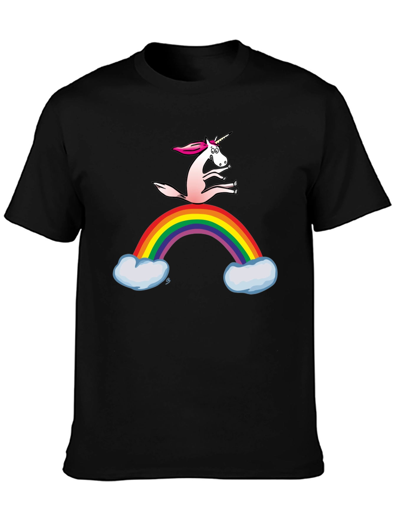 Black Unicorn Rainbow T-Shirt - Fun Graphic Tee view 3