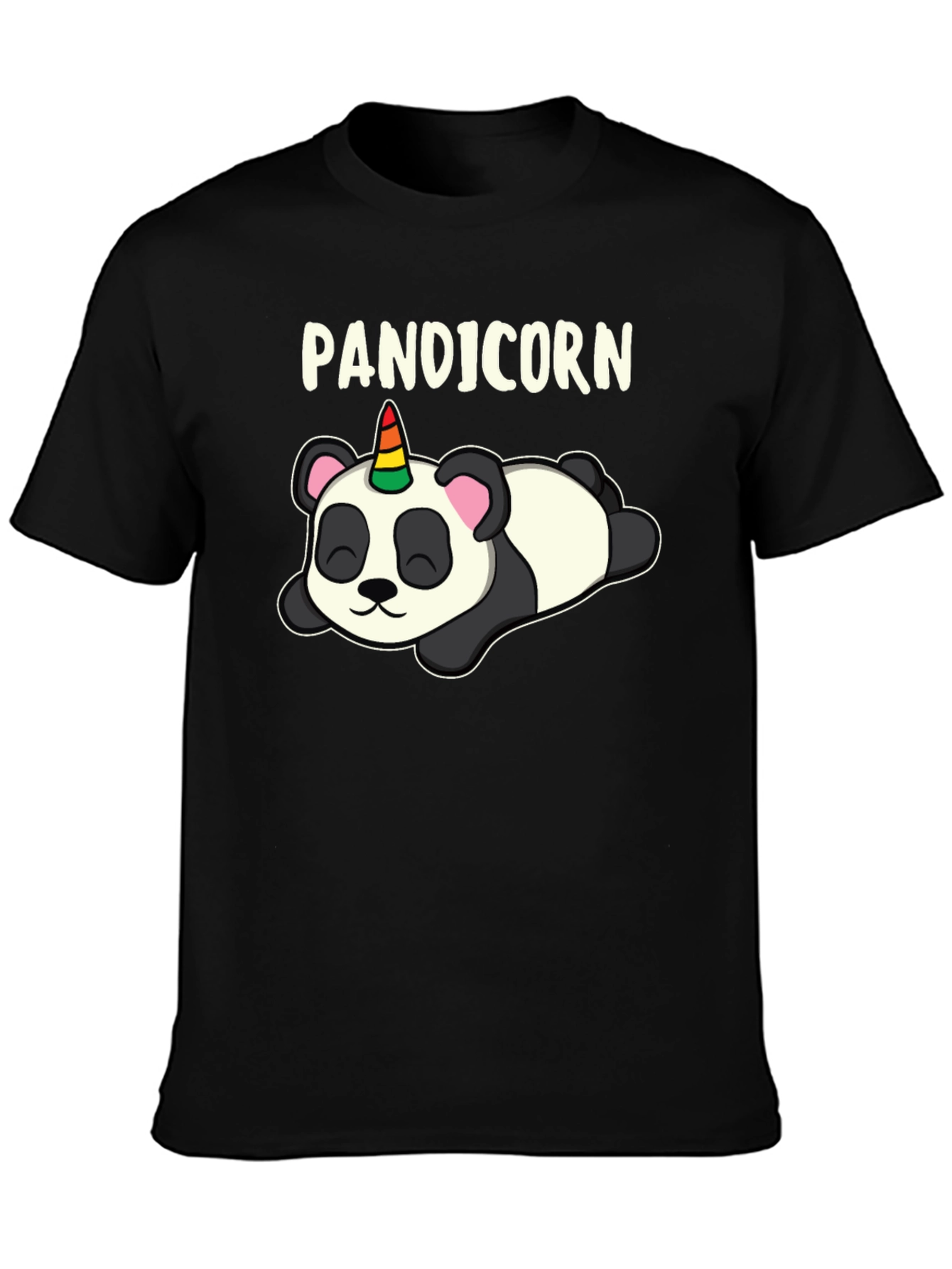 Black Punicorn Panda T-Shirt - Black view 3
