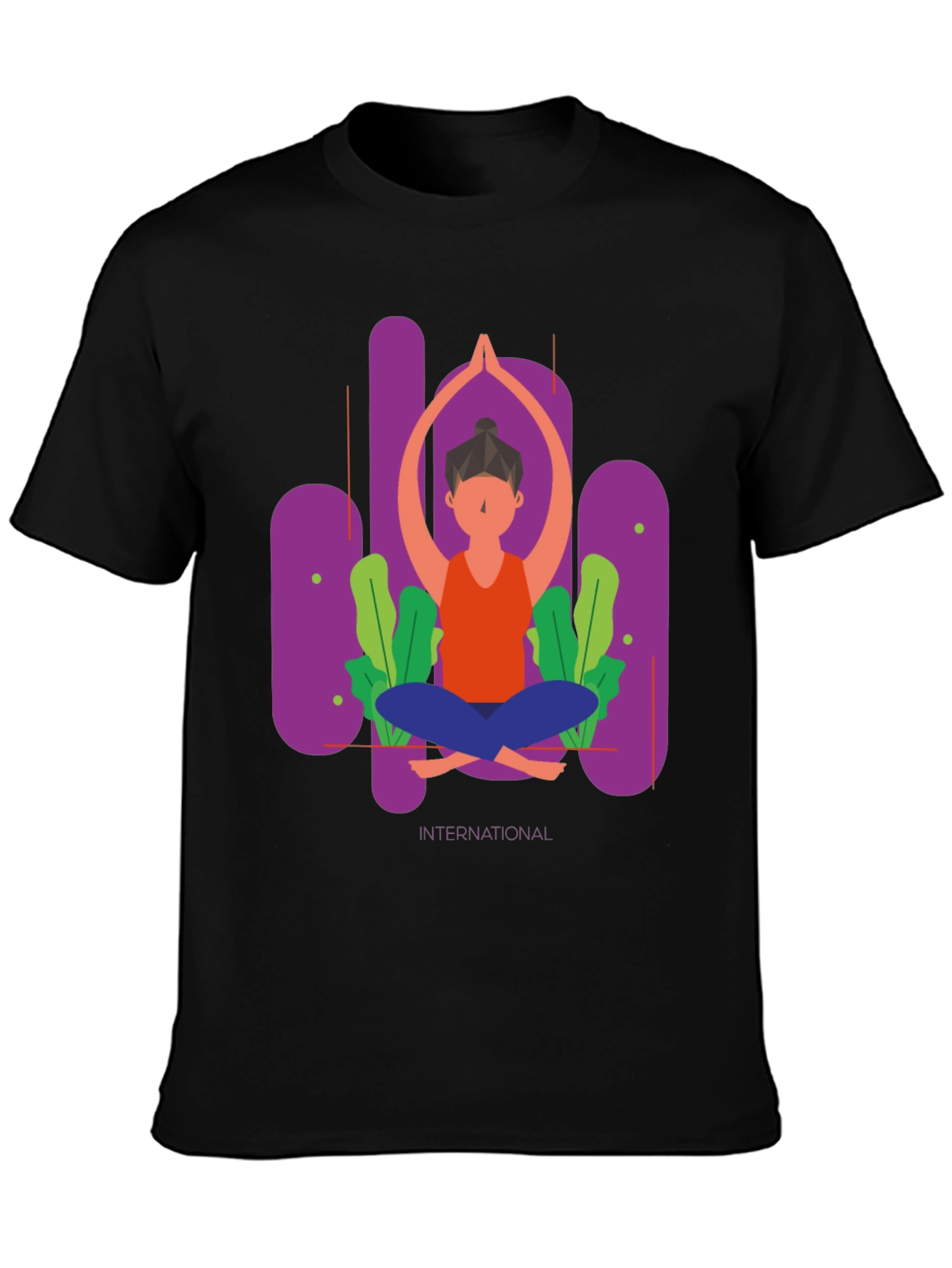Black Yoga International T-Shirt view 3