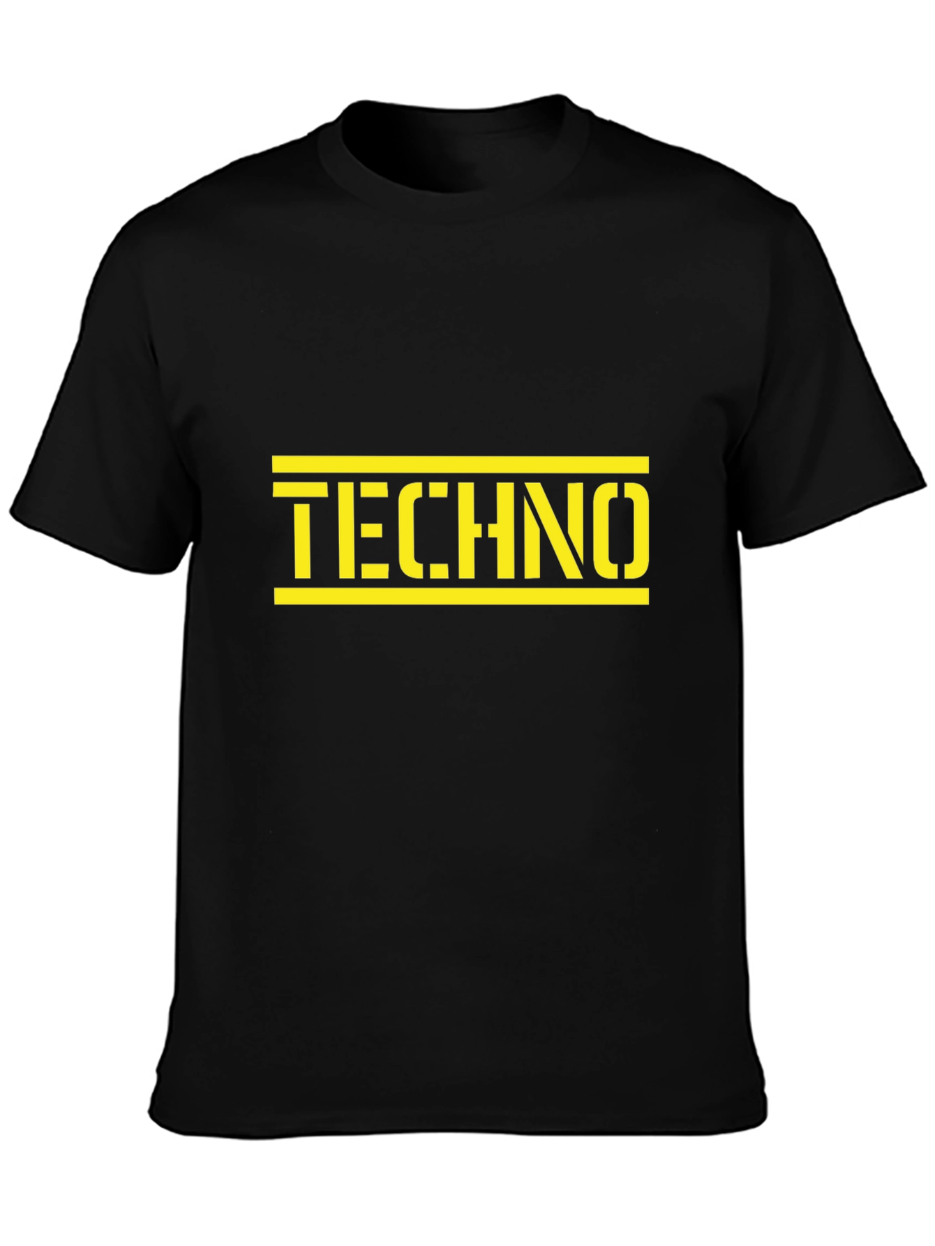 Black Techno Graphic Tee - Black Cotton view 3