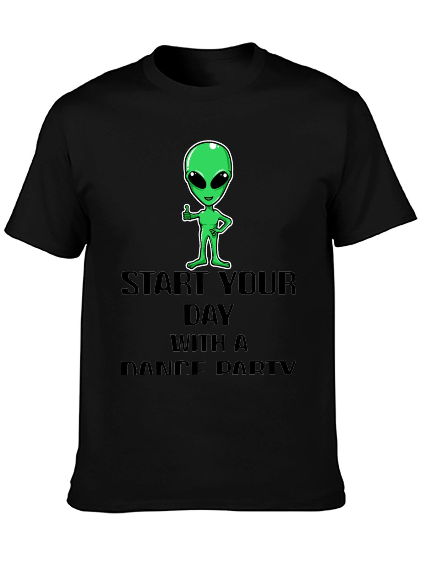 Black Alien Dance Party T-Shirt - Start Your Day Right! view 3