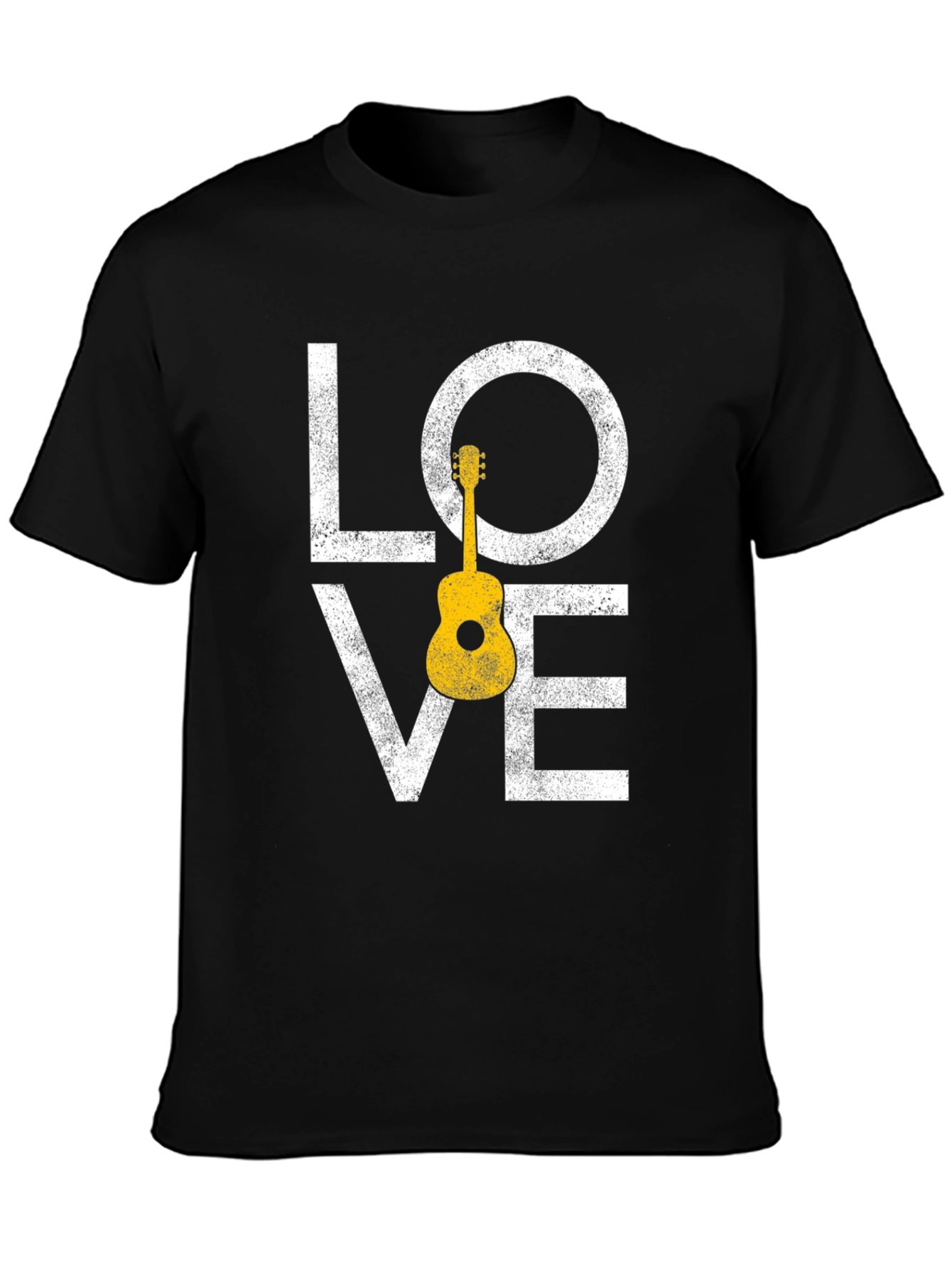 Black Love Guitar Graphic Tee - Black view 3