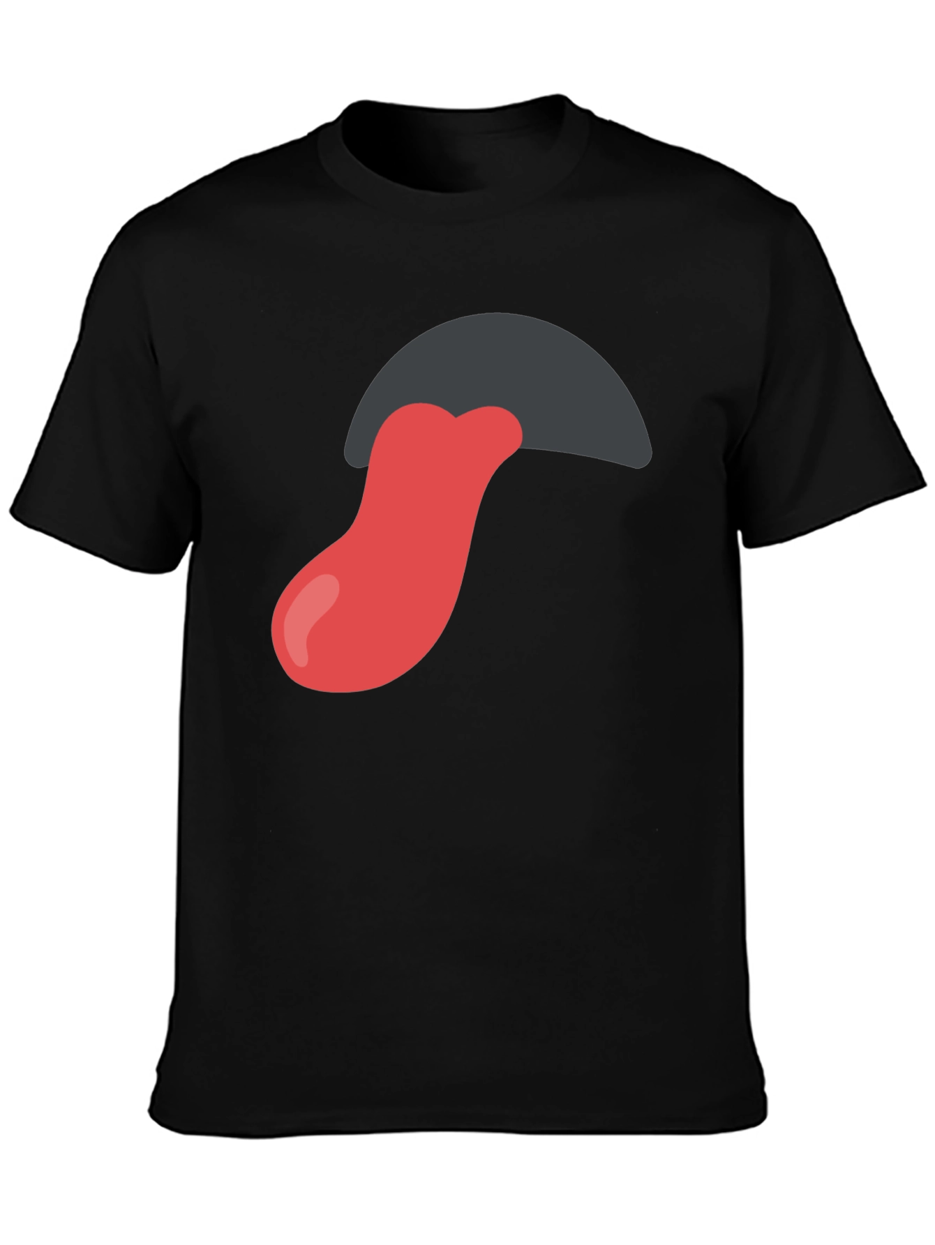 Black Tongue Out Graphic Tee - Black Cotton Blend Shirt view 3
