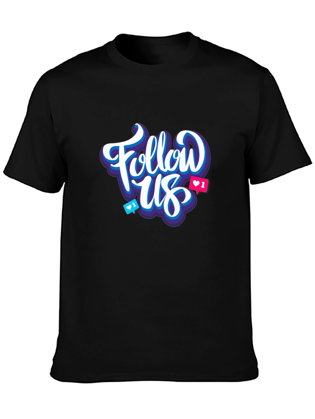 Black Follow Us Graphic T-Shirt view 3