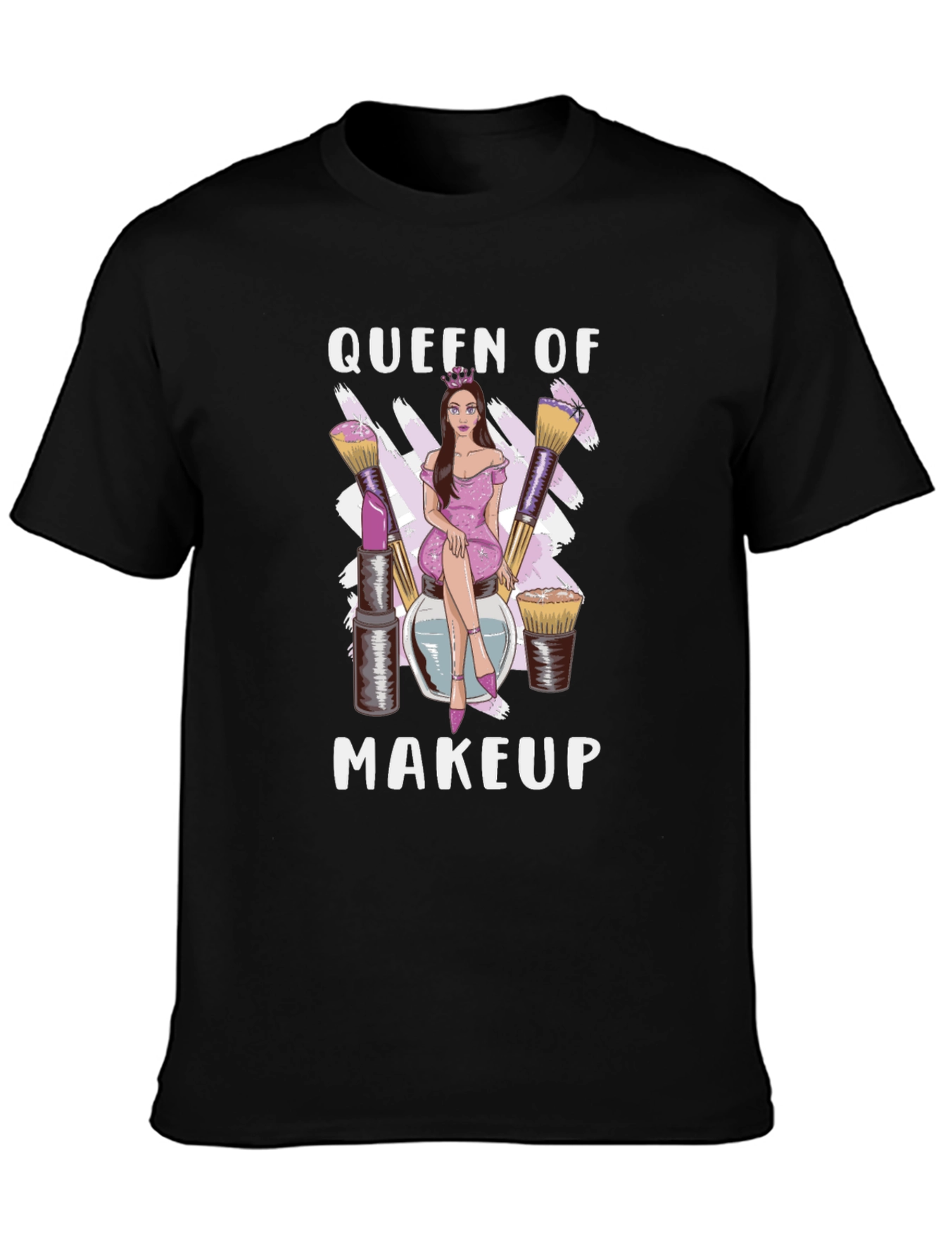 Black Queen of Makeup T-Shirt view 3