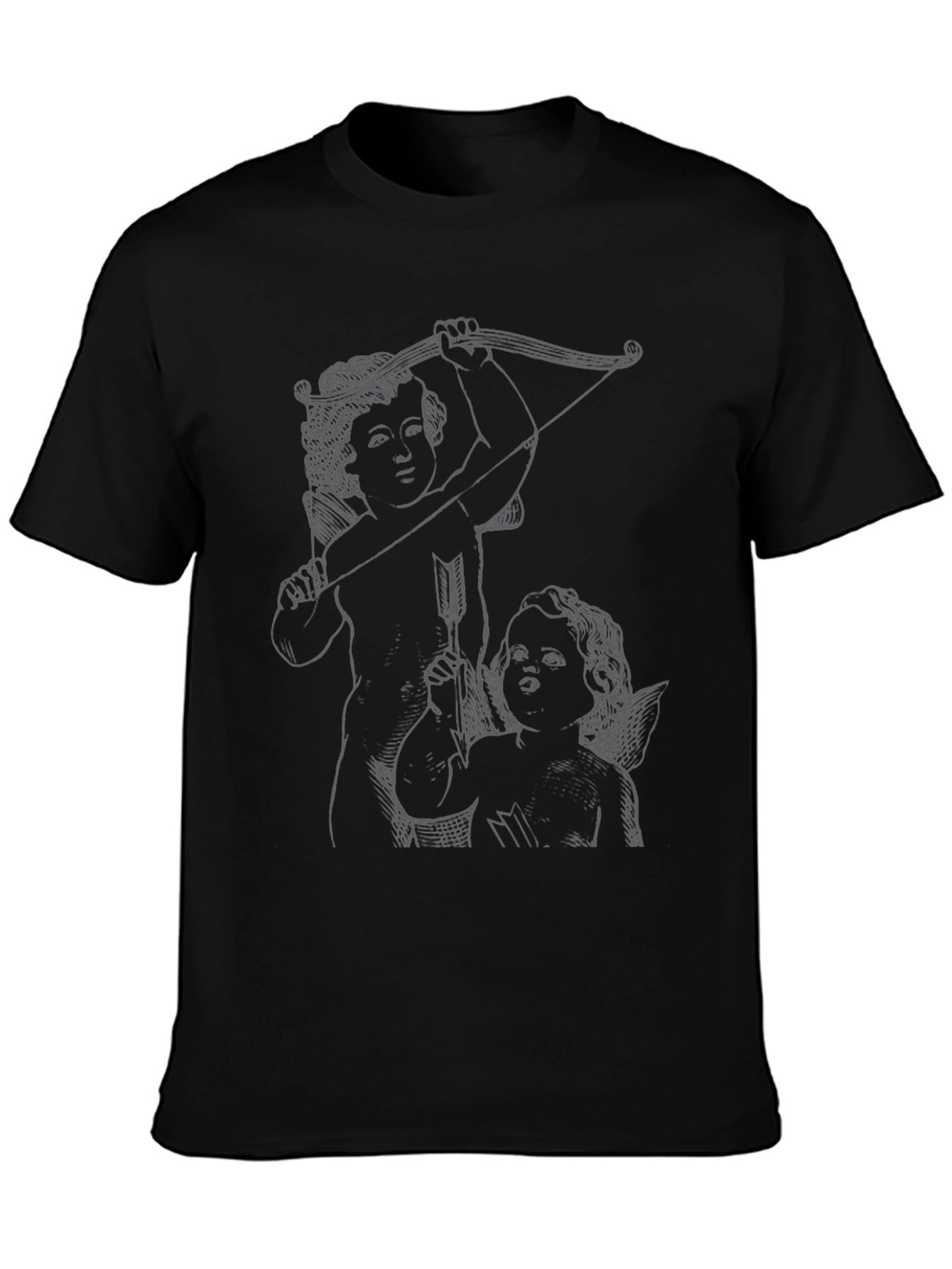Black Cupid Graphic Print T-Shirt view 3