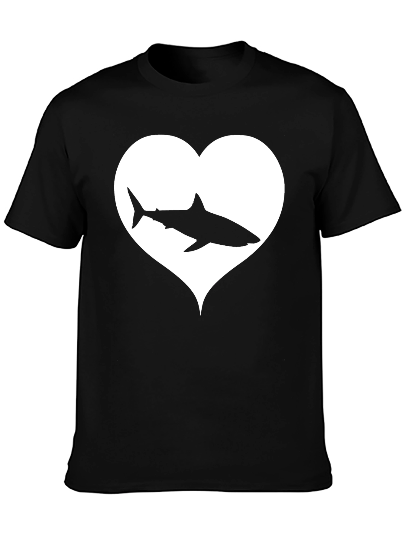 Black Shark Heart Graphic Tee - Black view 3
