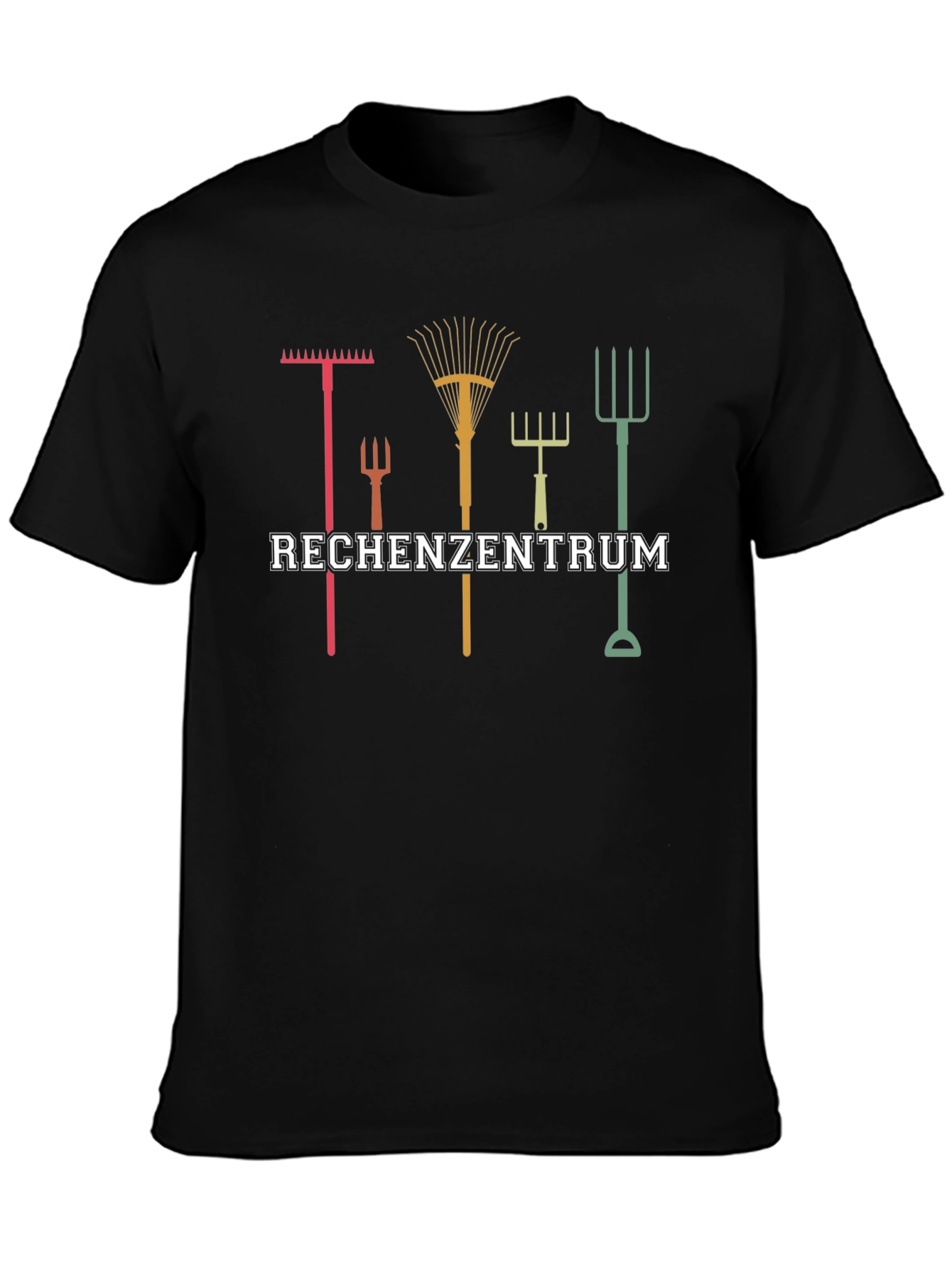 Black Rechenzentrum Gardening T-Shirt - Black view 3