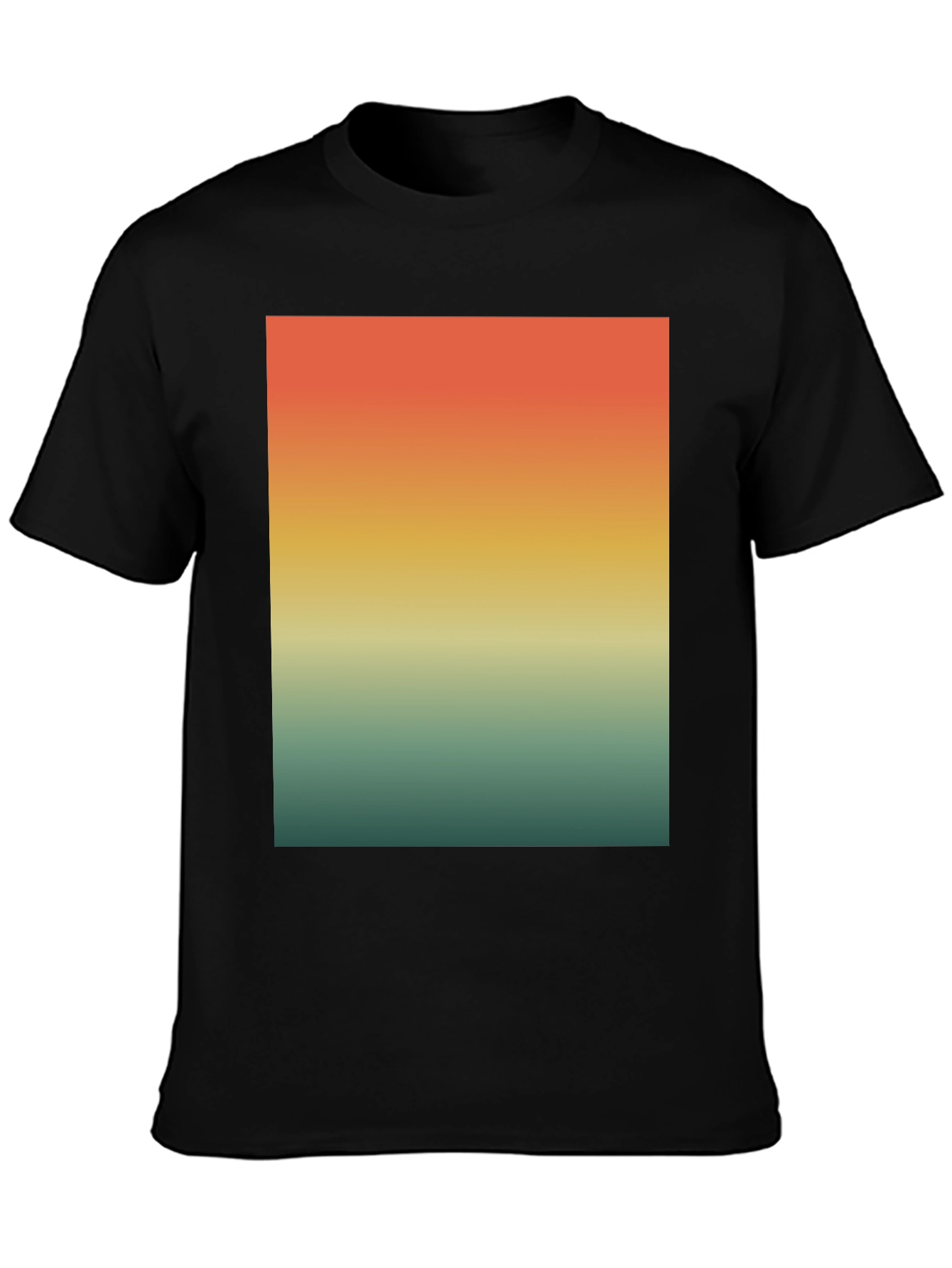 Black Retro Sunset Gradient T-Shirt - Casual Wear view 3