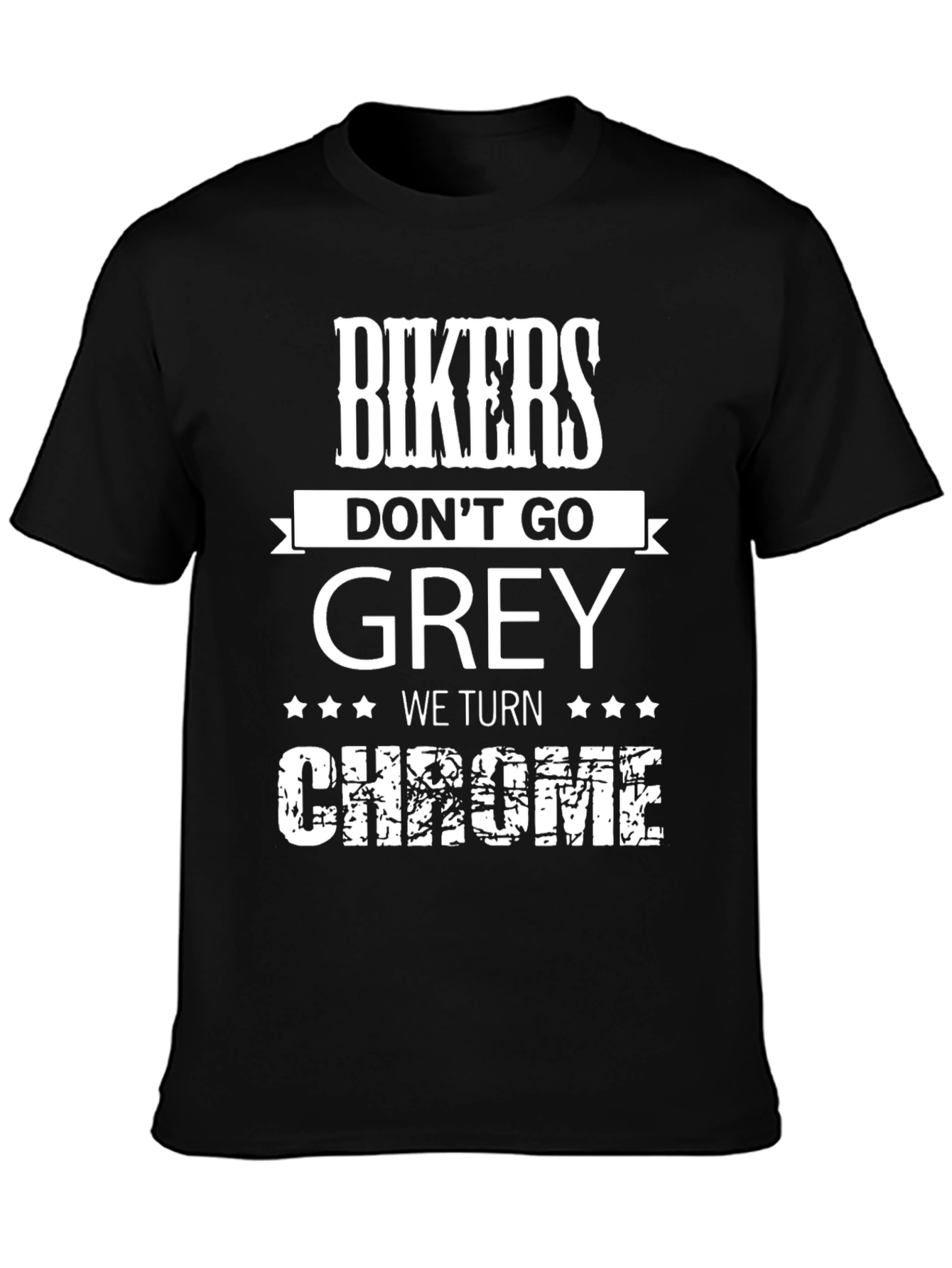 Black Biker's "Turn Chrome" Graphic T-Shirt - Black view 3