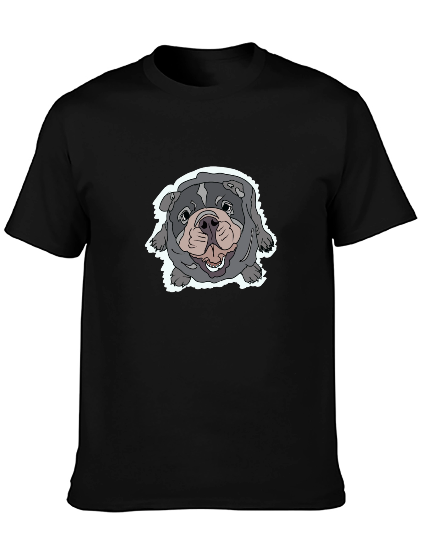 Black Bulldog Graphic Tee - Comfortable Black T-Shirt view 3