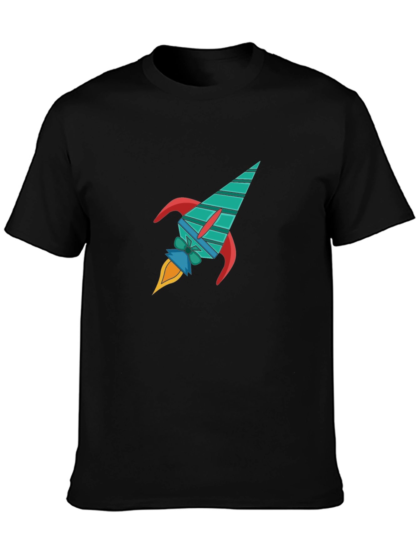 Black Rocket Graphic Black T-Shirt - Space Adventure Style view 3