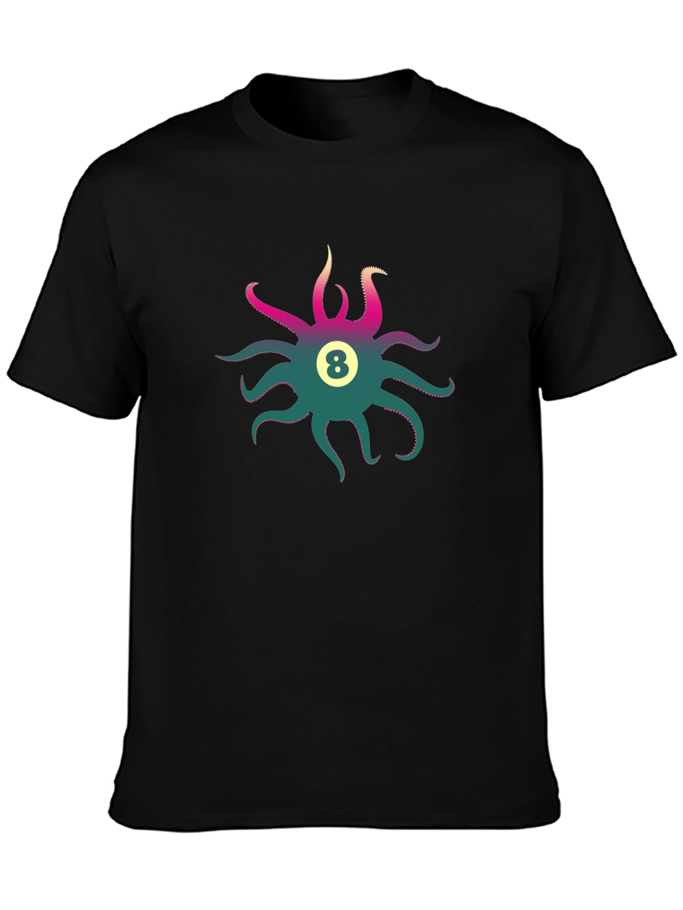 Black Octopus 8 Ball Graphic Tee - Cool Casual Style view 3